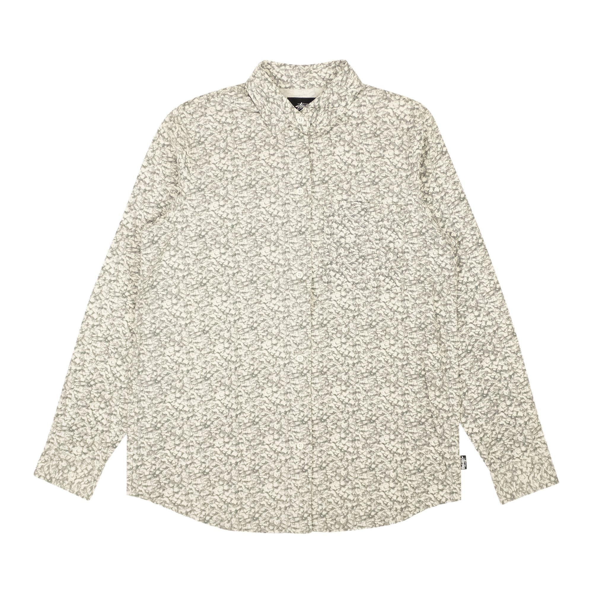 Stussy Printed Sherpa Button Down Shirt 'Natural White' - 1