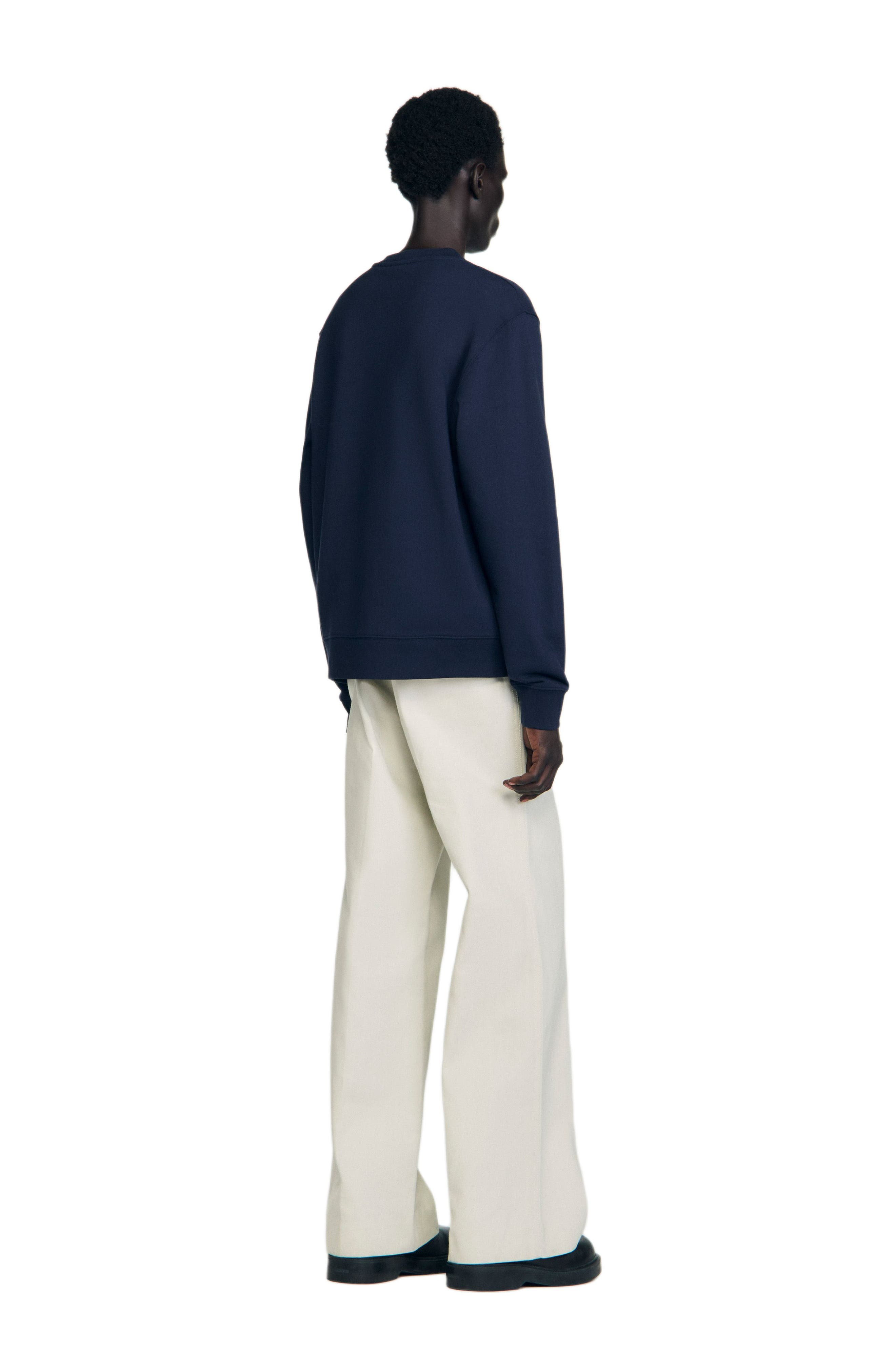SANDRO Logo sweatshirt in Midnight Blue at Nordstrom - 2