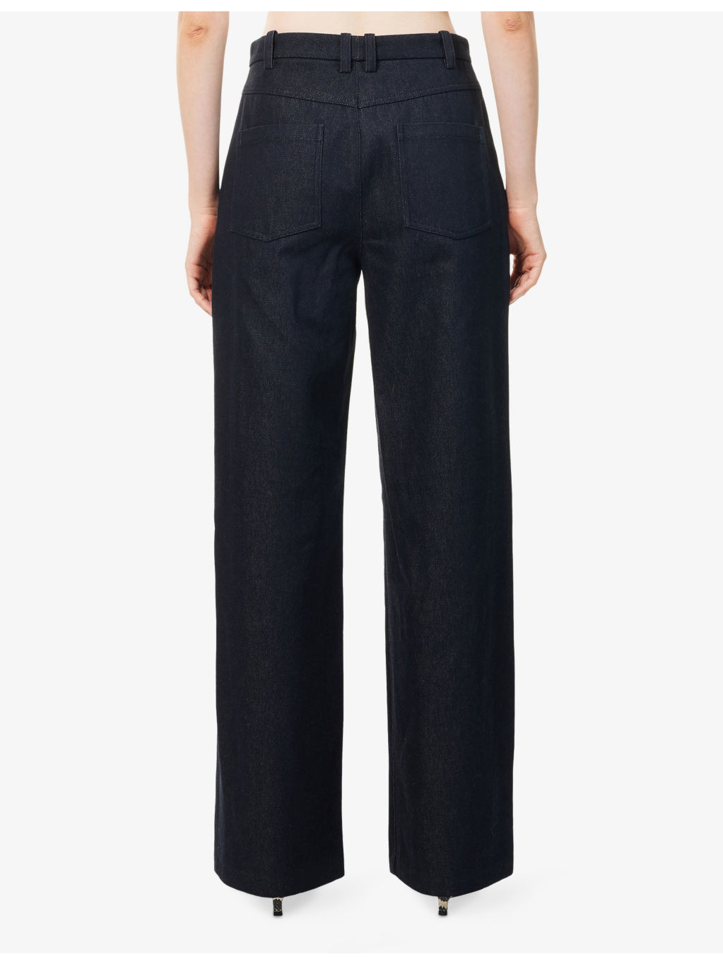 High-Rise Wide-Leg Denim Trousers - 4