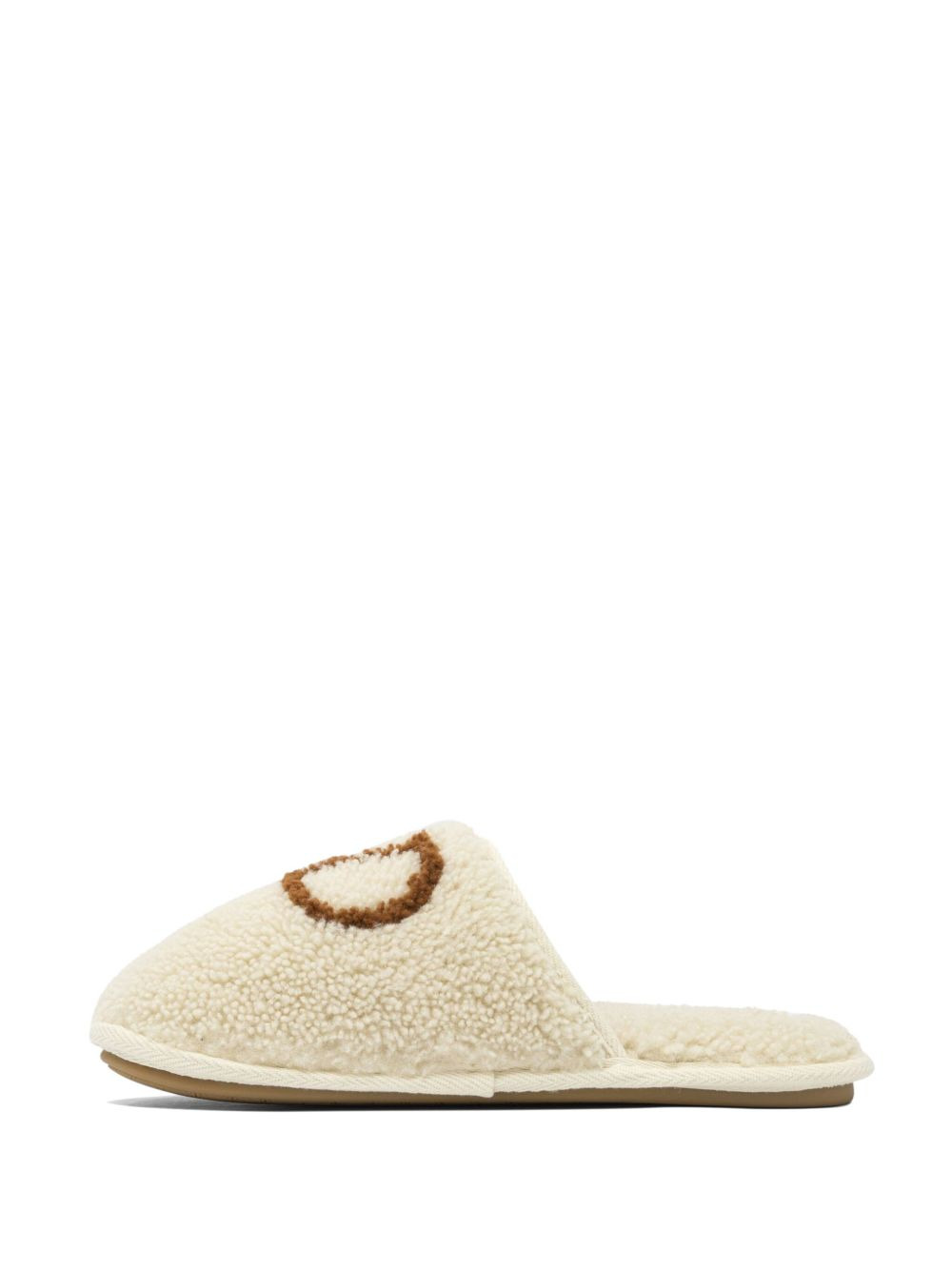 logo-embroidered sheepskin slippers - 3