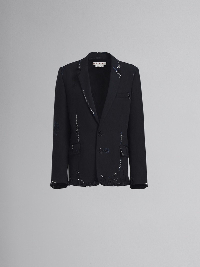 BLACK WOOL CONVERTIBLE BLAZER 1