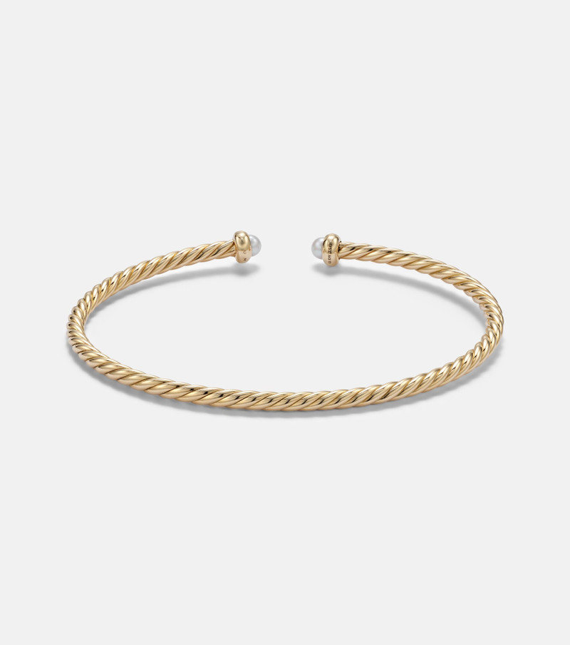 Cablespira® Flex Micro 18kt gold cuff bracelet with pearls 4
