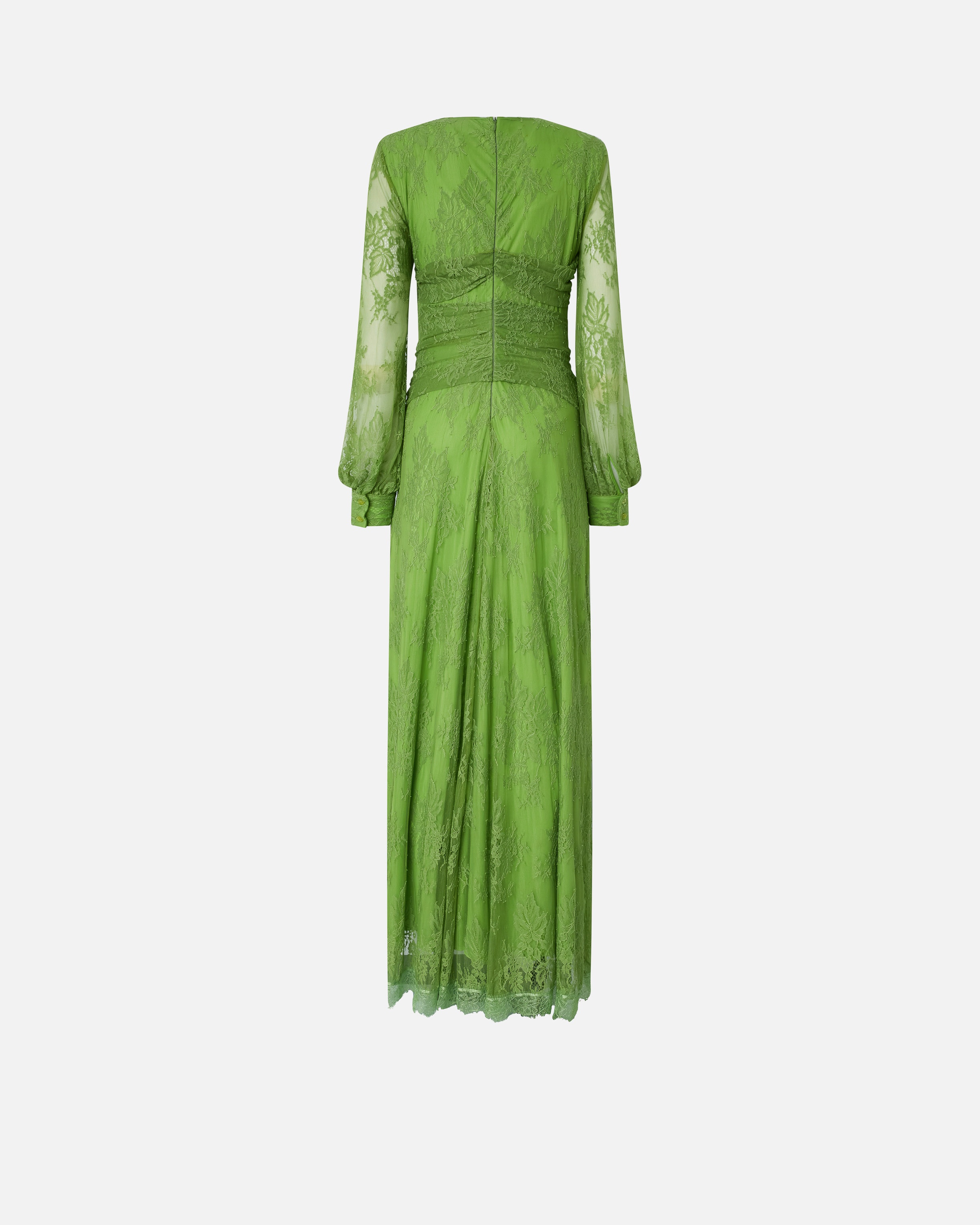 LONG LACE DRESS WITH V-NECK - 6