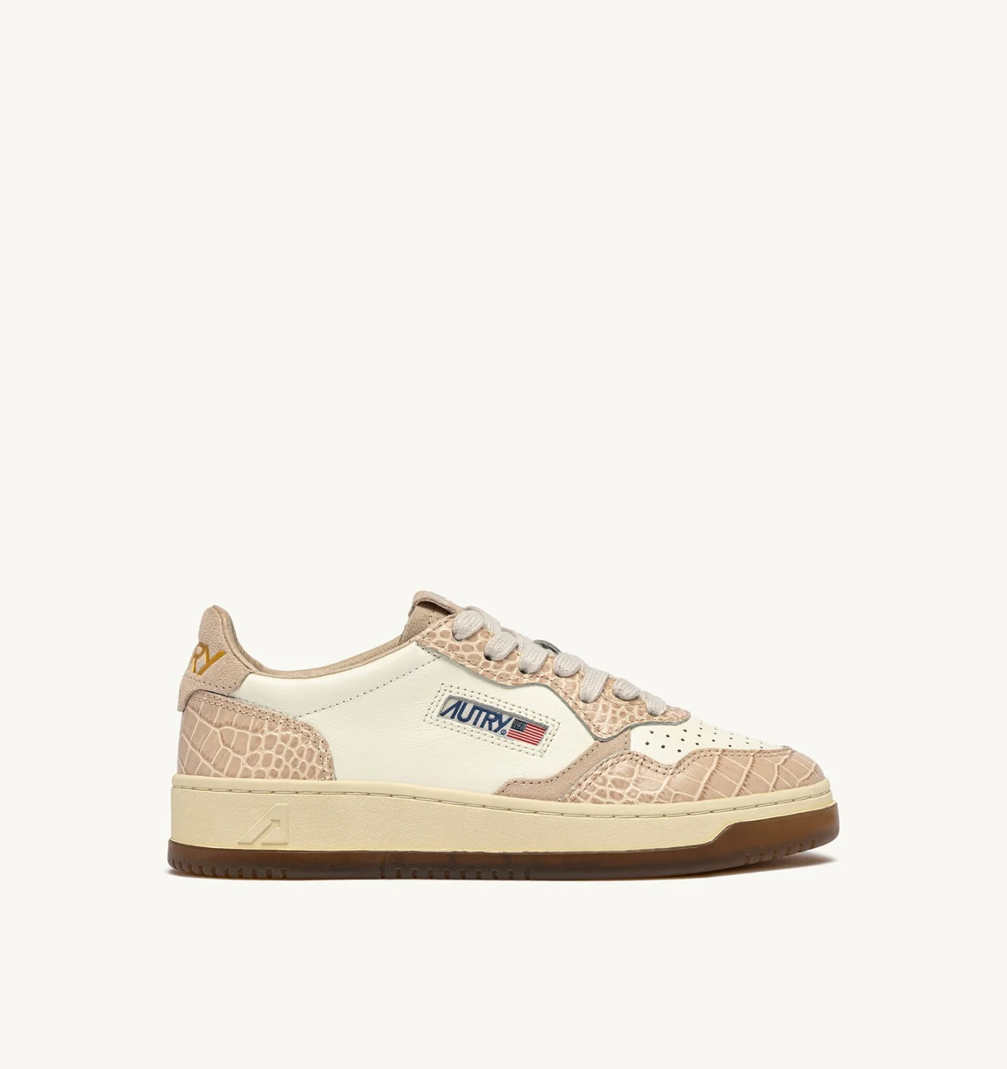 MEDALIST LOW SNEAKERS IN MARSHMALLOW AND IVORY LEATHER - 1