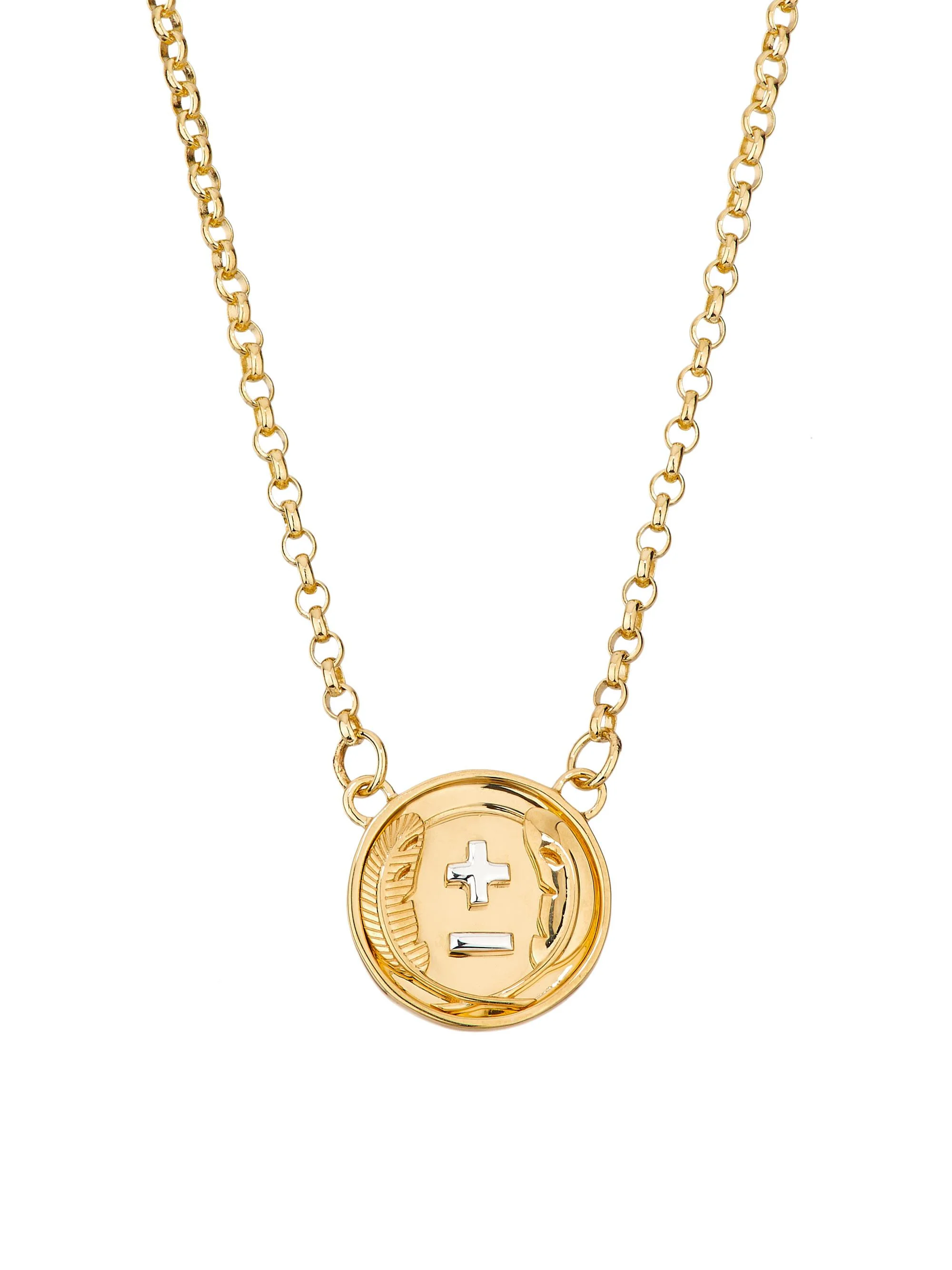 Women's Vivacity Two-Tone 18K Gold Medallion Pendant Necklace - Yellow Gold - 1