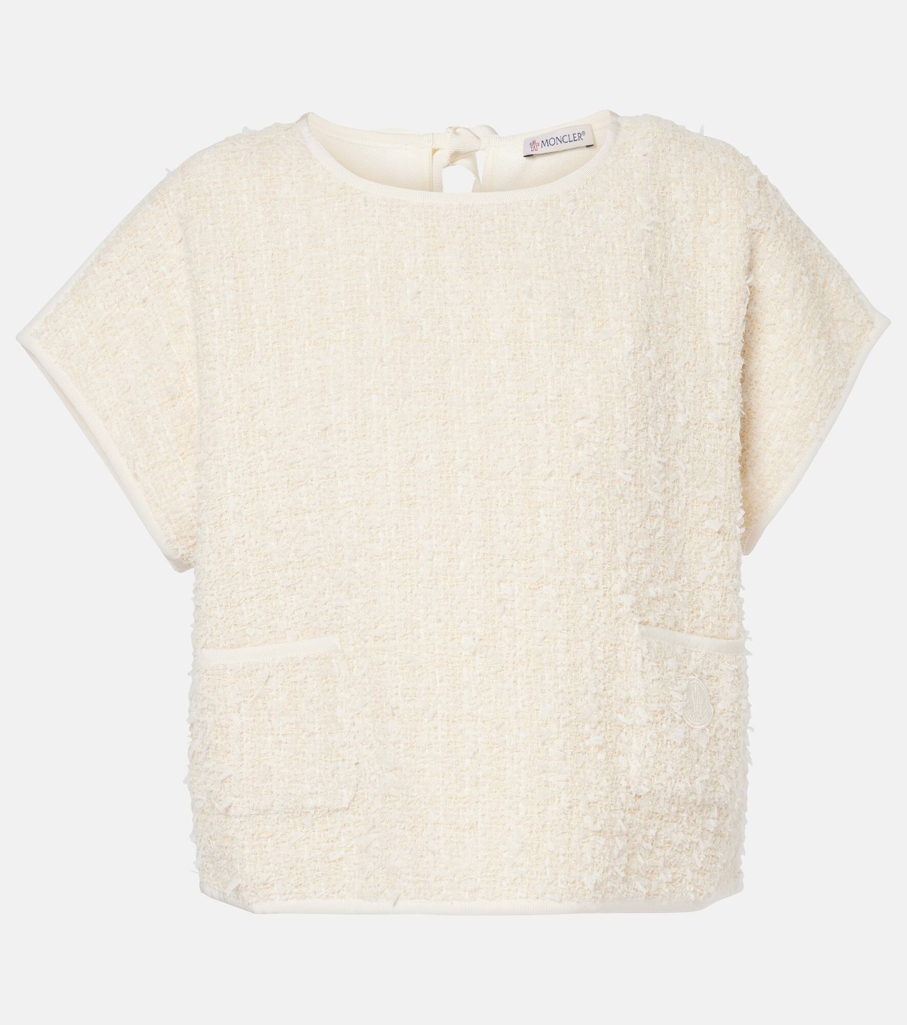Cotton and silk tweed top - 1