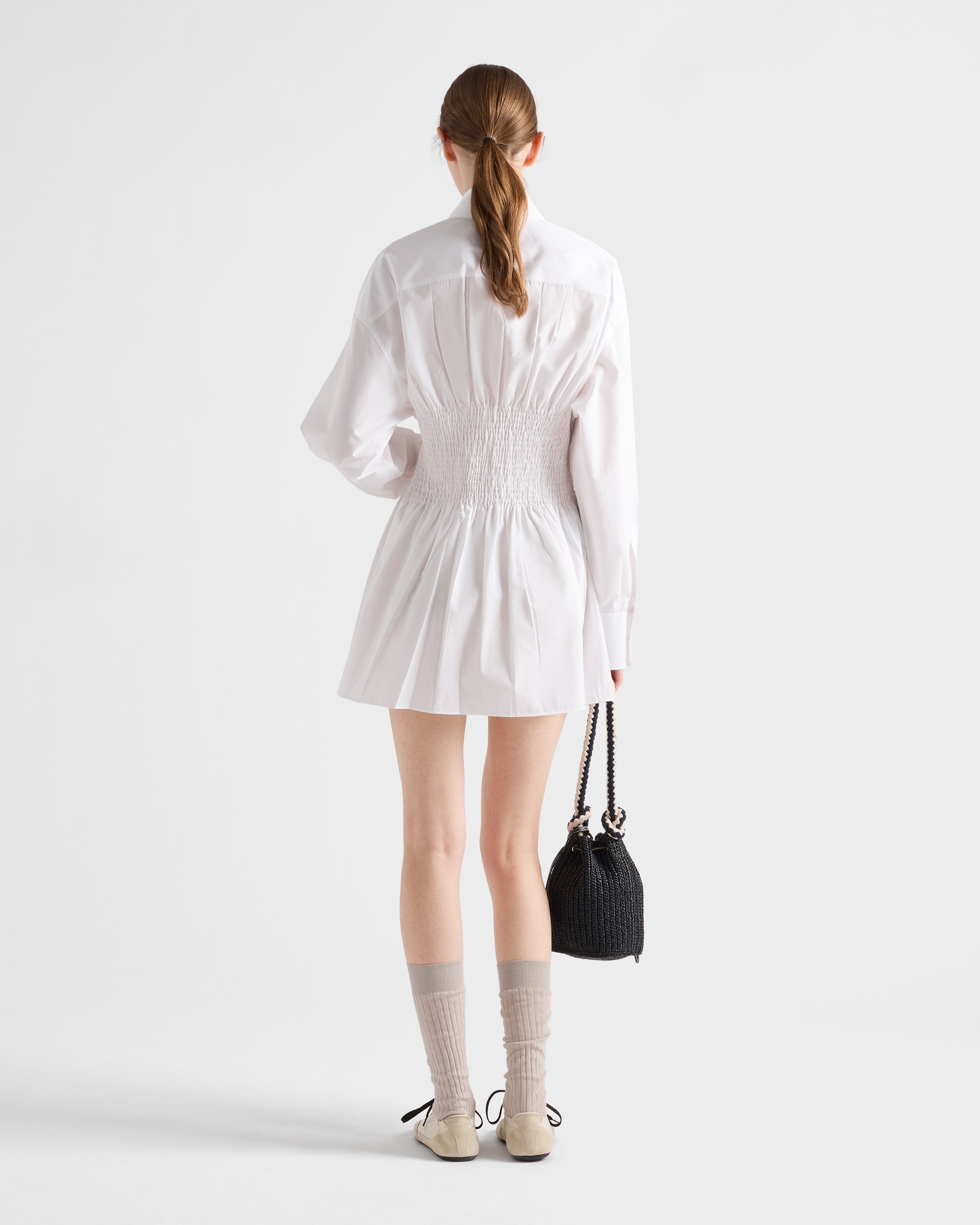 Poplin shirt with smocking - 5