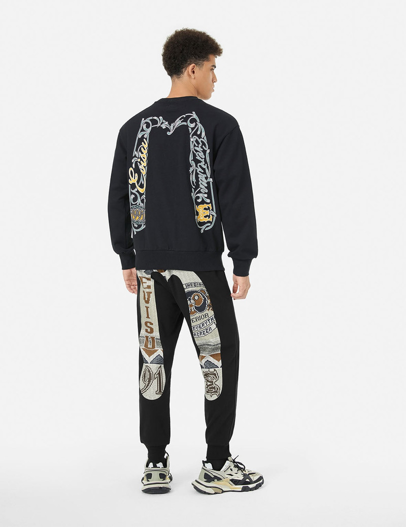 Ethnic Style Daicock Print Regular Fit Sweatpants 3