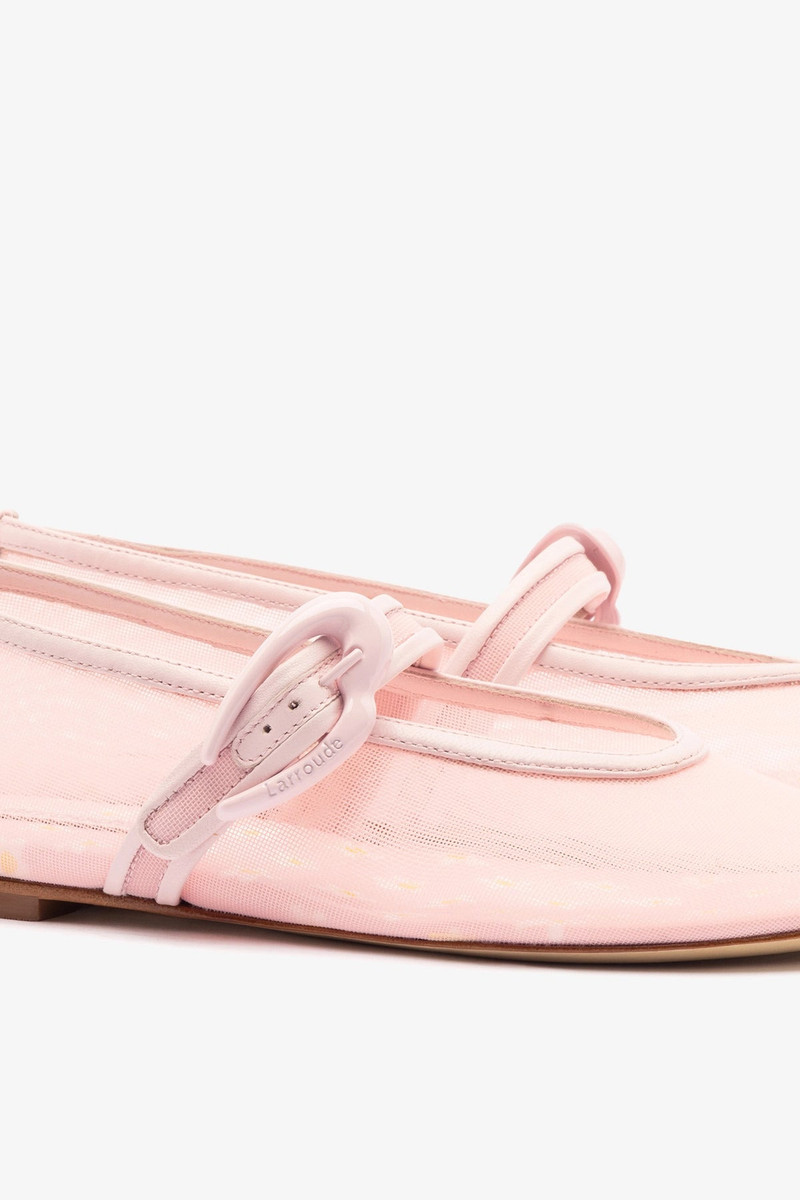 Verona Mesh Ballet Flat In Strawberry Cream Mesh and Leather 5