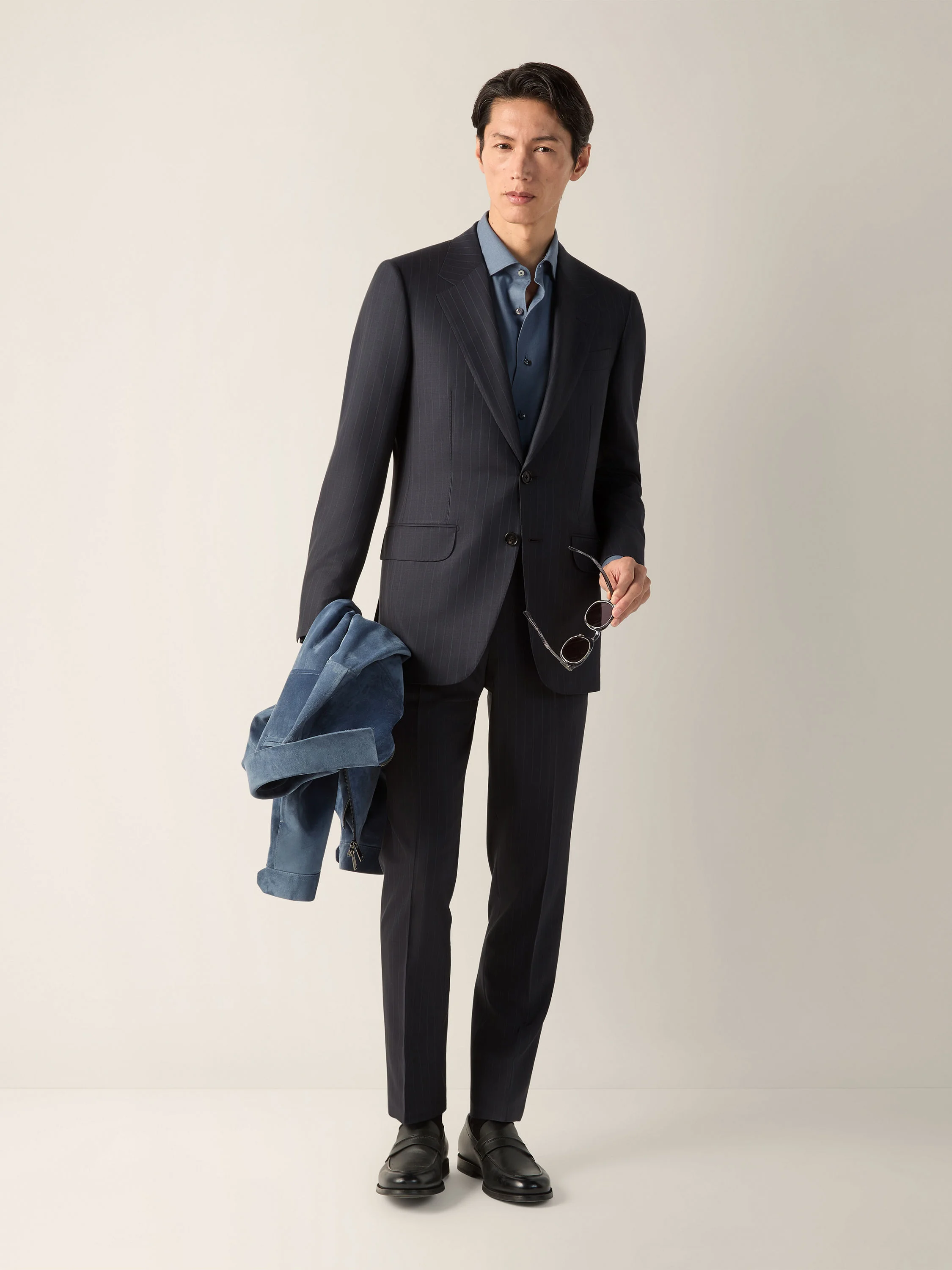 DARK GREY TROFEO 120MILA WOOL SUIT - 1