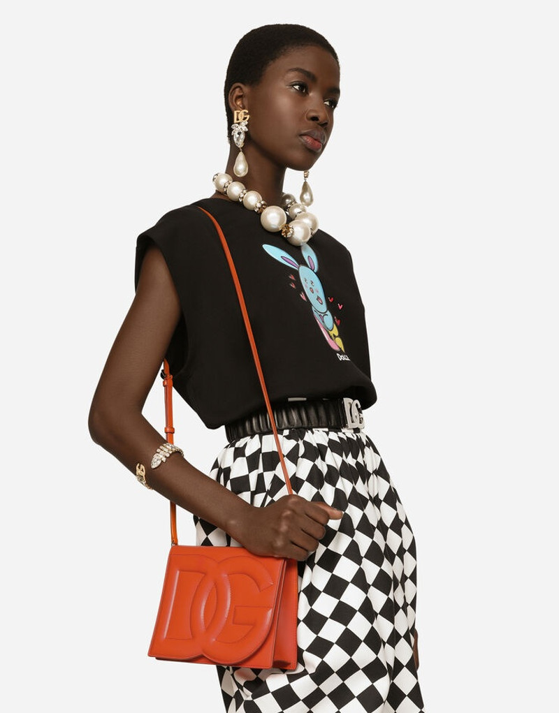 Dolce & Gabbana Calfskin crossbody bag with logo outlook