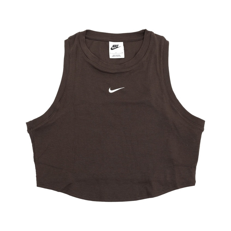 (WMNS) Nike Sportswear Essentials Ribbed Cropped Tank Top 'Brwon' FB8280-237 - 1