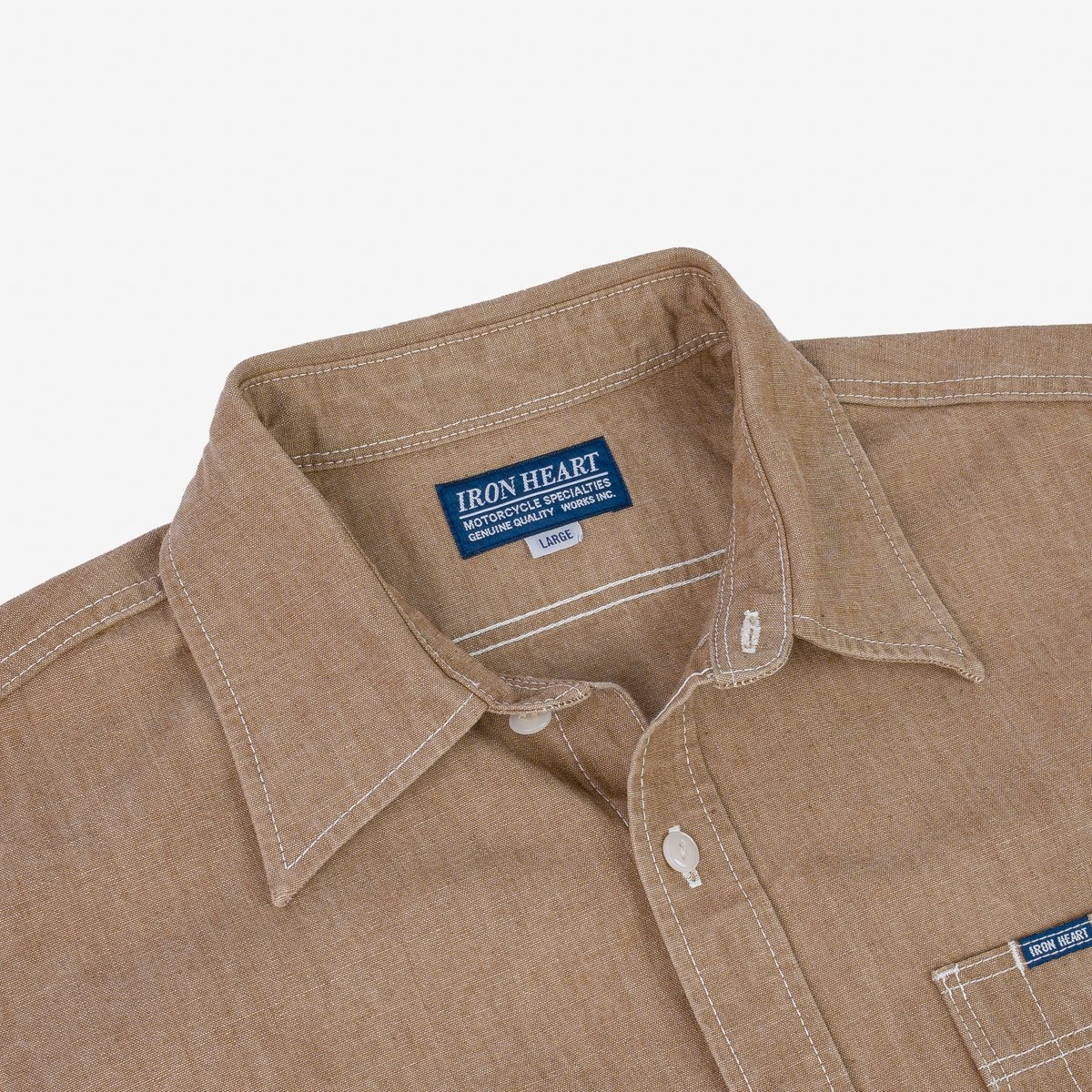 IHSH-363-MOC 10oz Organic Chambray Work Shirt - Mocha - 9