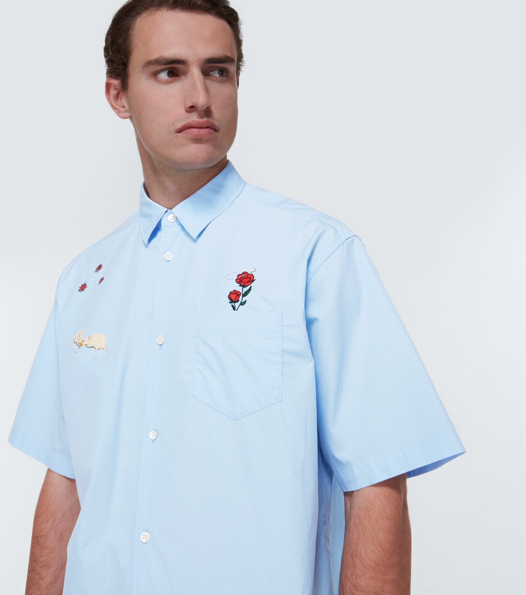 Embroidered cotton poplin shirt - 5