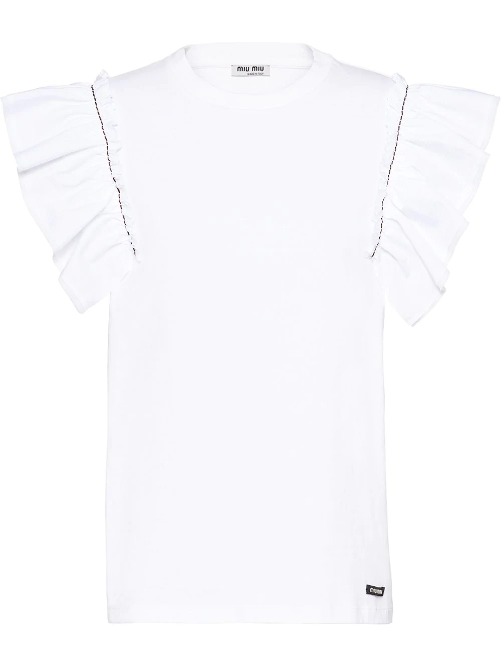 ruffled jersey T-shirt - 1