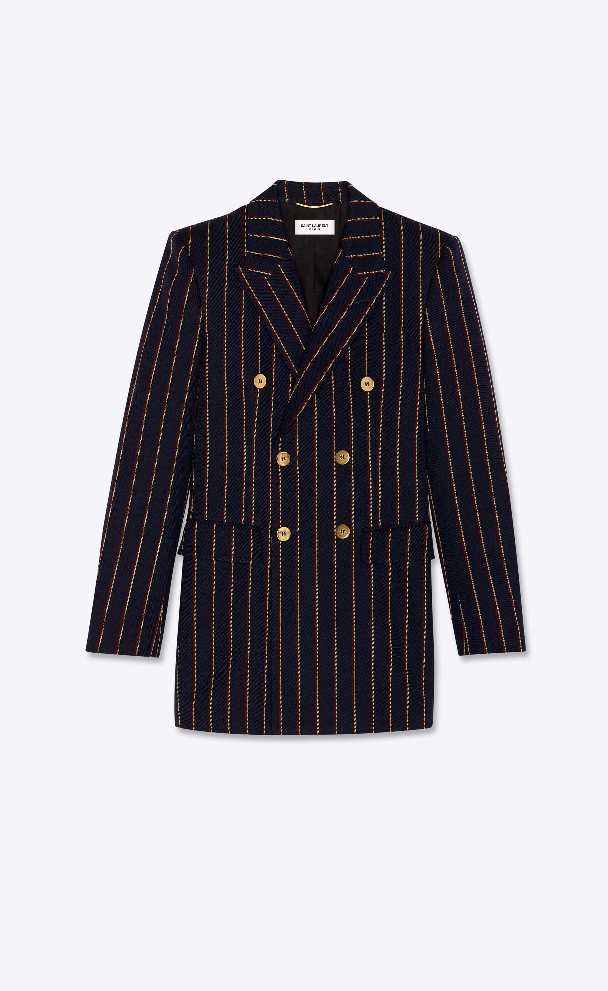 double-breasted jacket in striped wool serge - 1