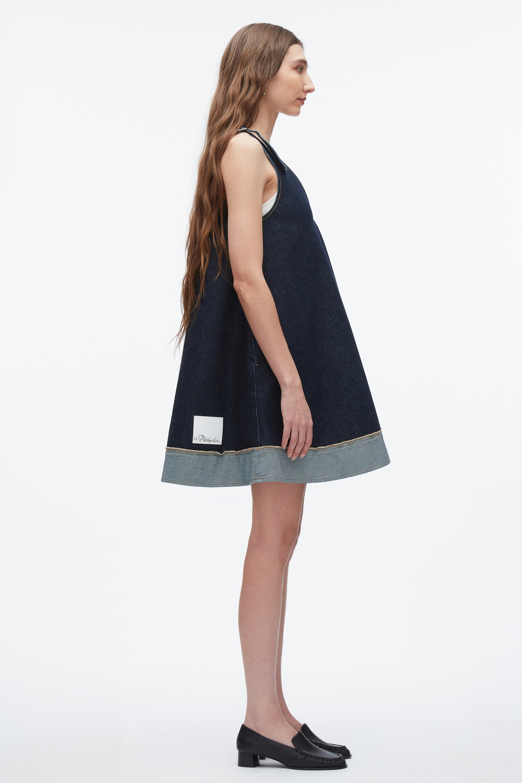 Denim Trapeze Mini Dress - 2