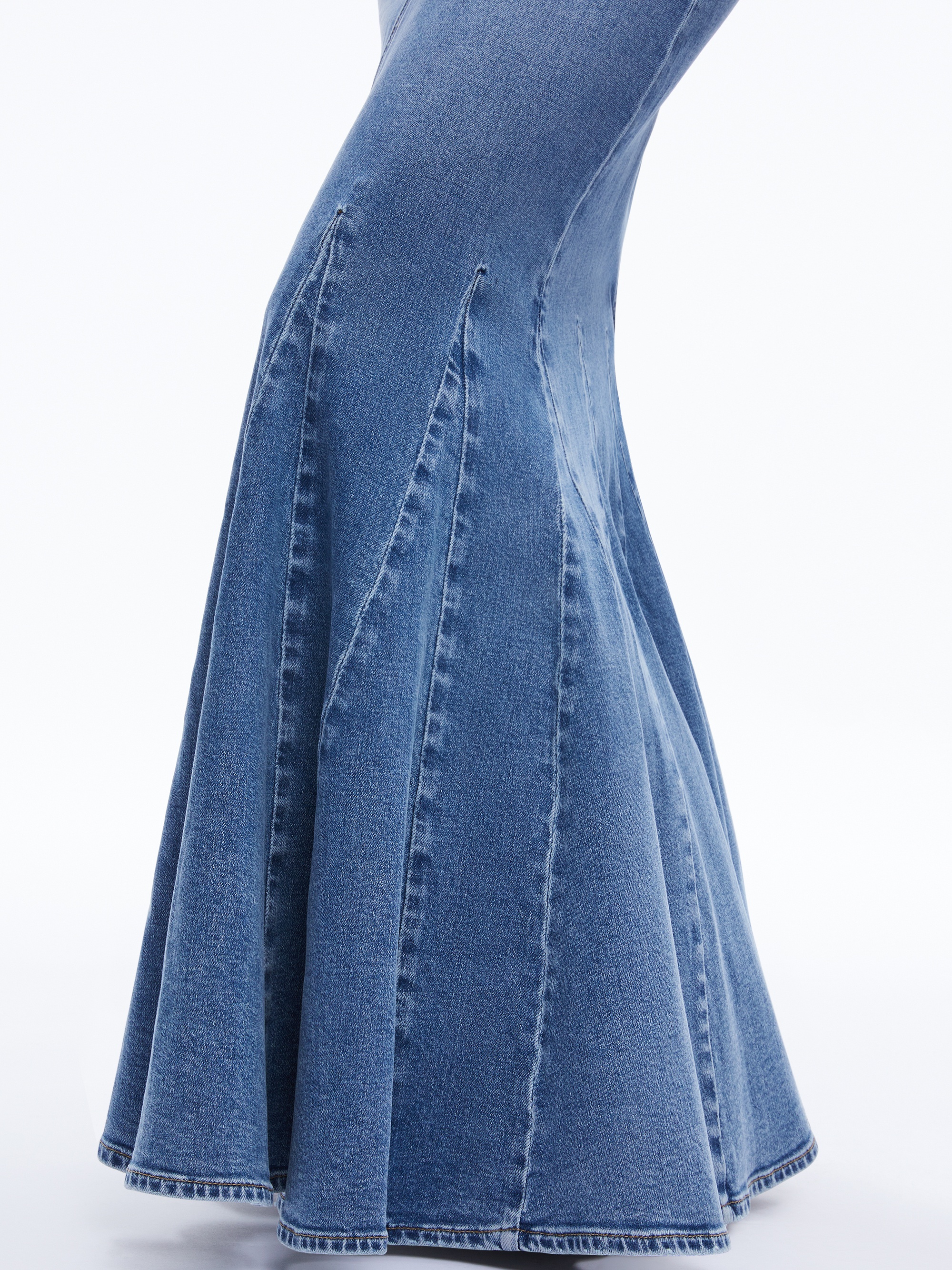 NALA DENIM GODET MAXI SKIRT - 5