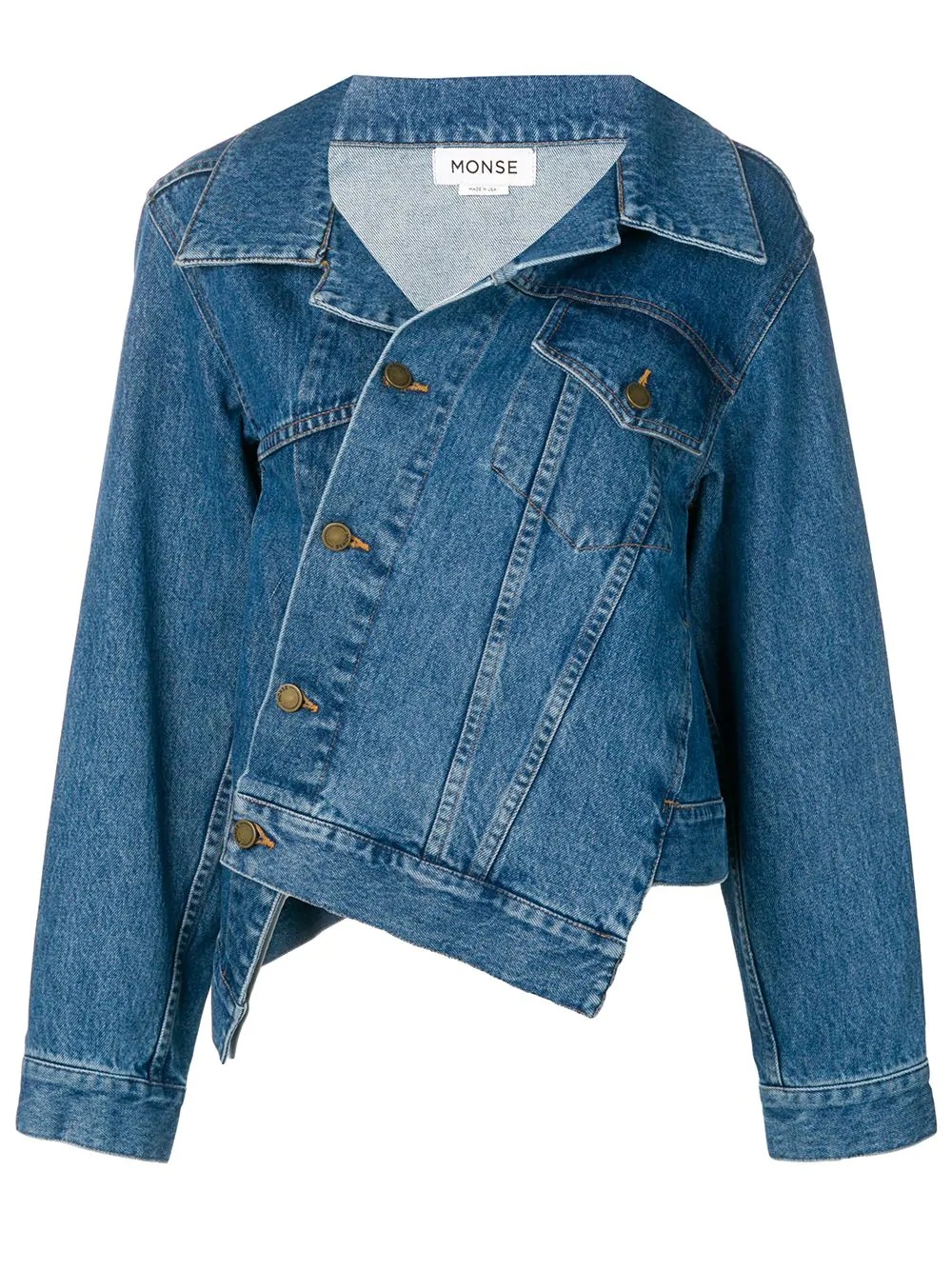 twisted denim jacket - 1