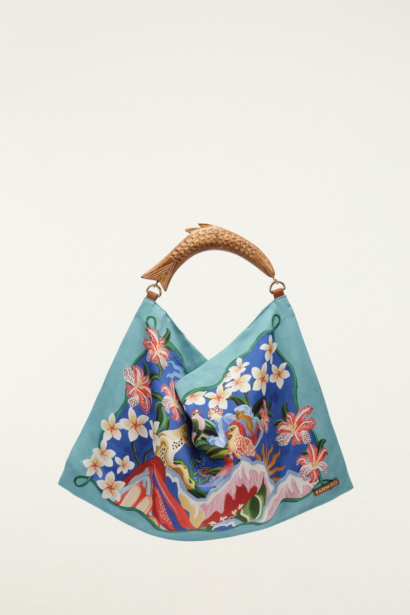 Light Blue Satin Small Scarf Bag 1
