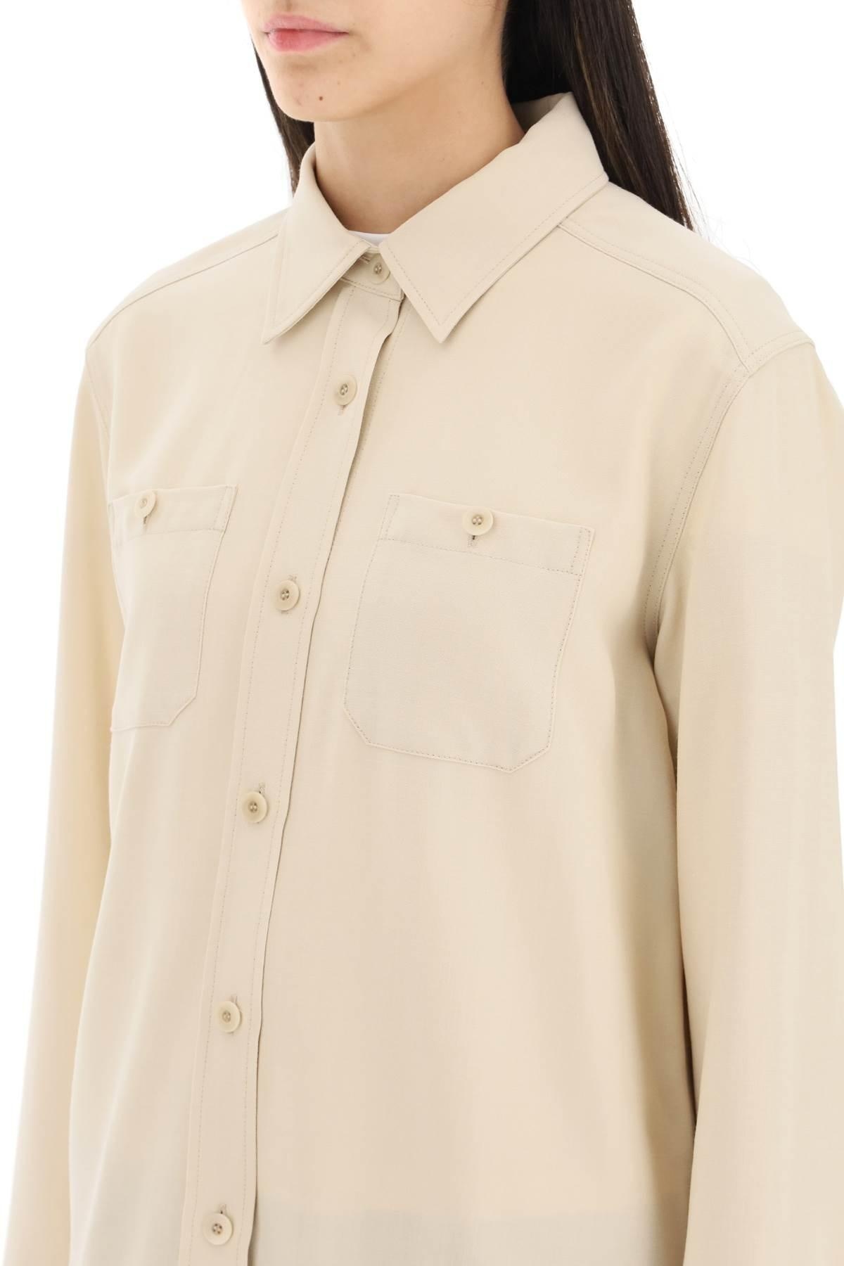 'CHLOE' WOOL AND VISCOSE OVERSHIRT - 5