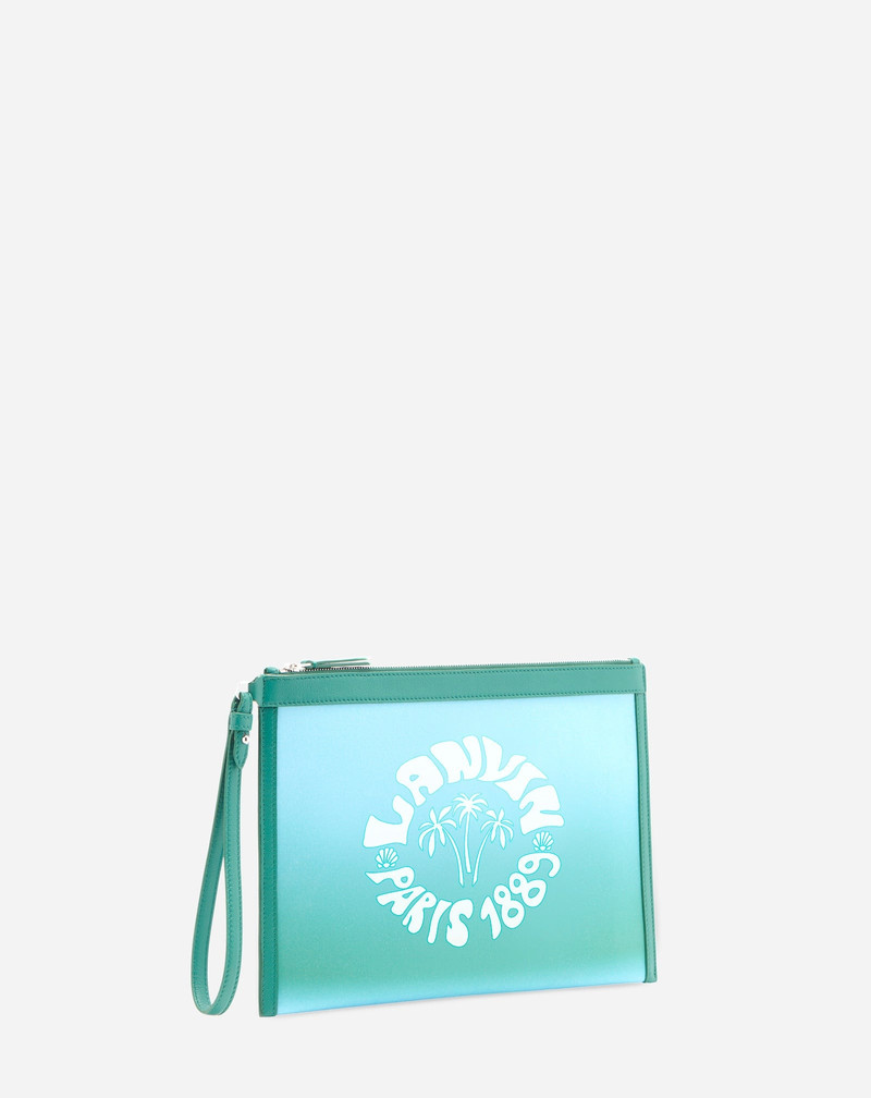 Lanvin LANVIN SUMMER WAVE CANVAS ZIPPERED CLUTCH outlook