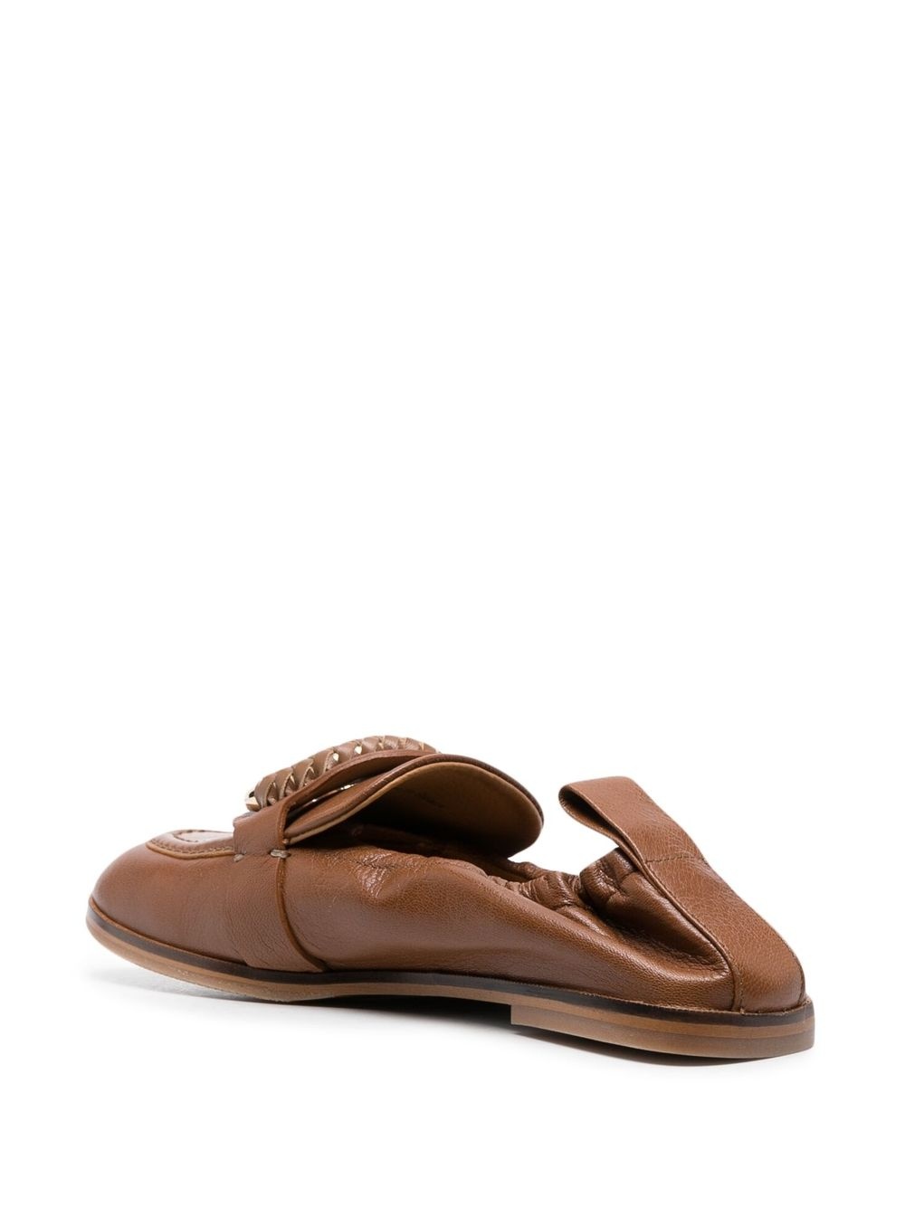 ring-detail leather loafers - 3