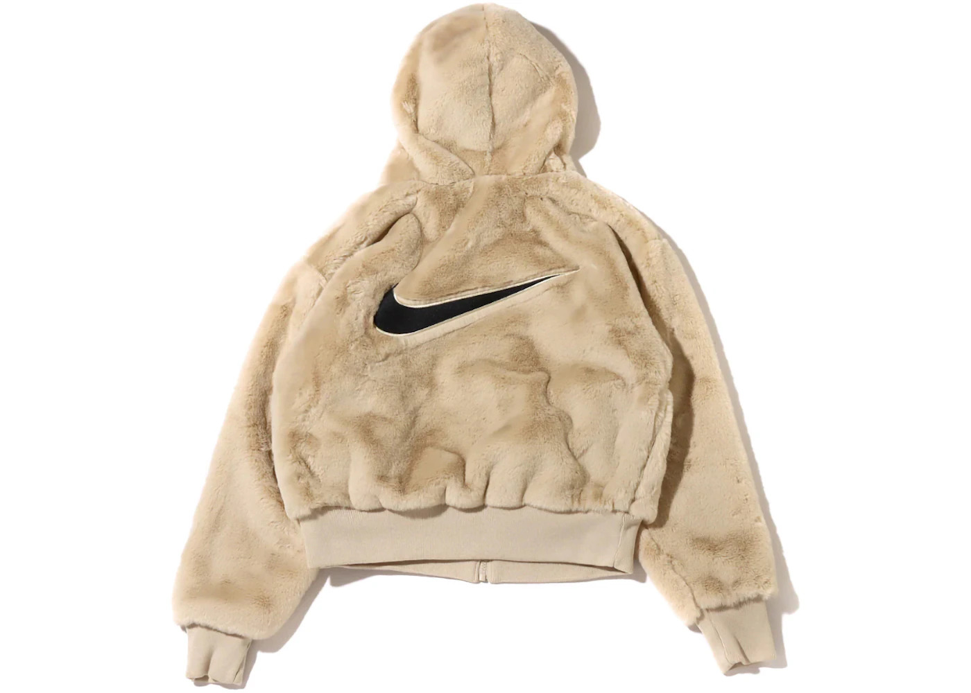 Nike Womens Essentials Faux Fur Jacket (US Sizing) Rattan/Black - 1