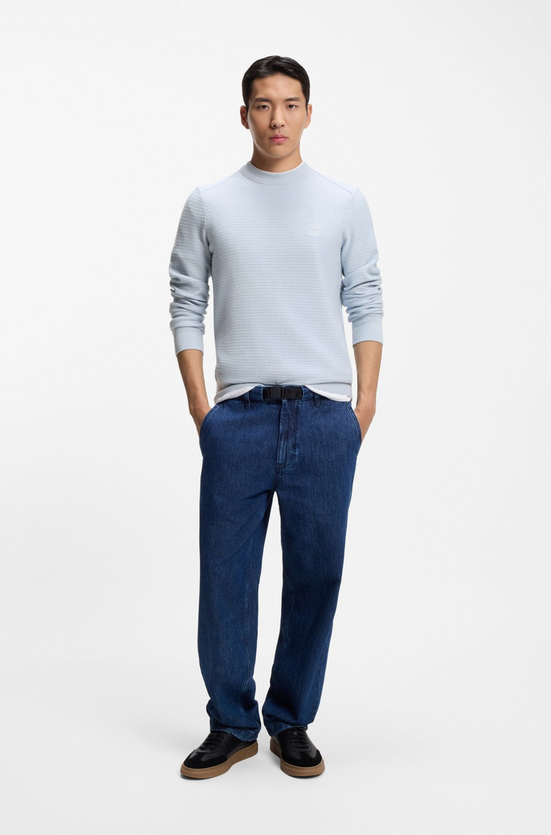 BOSS COTTON-CASHMERE SWEATER WITH LOGO PATCH outlook
