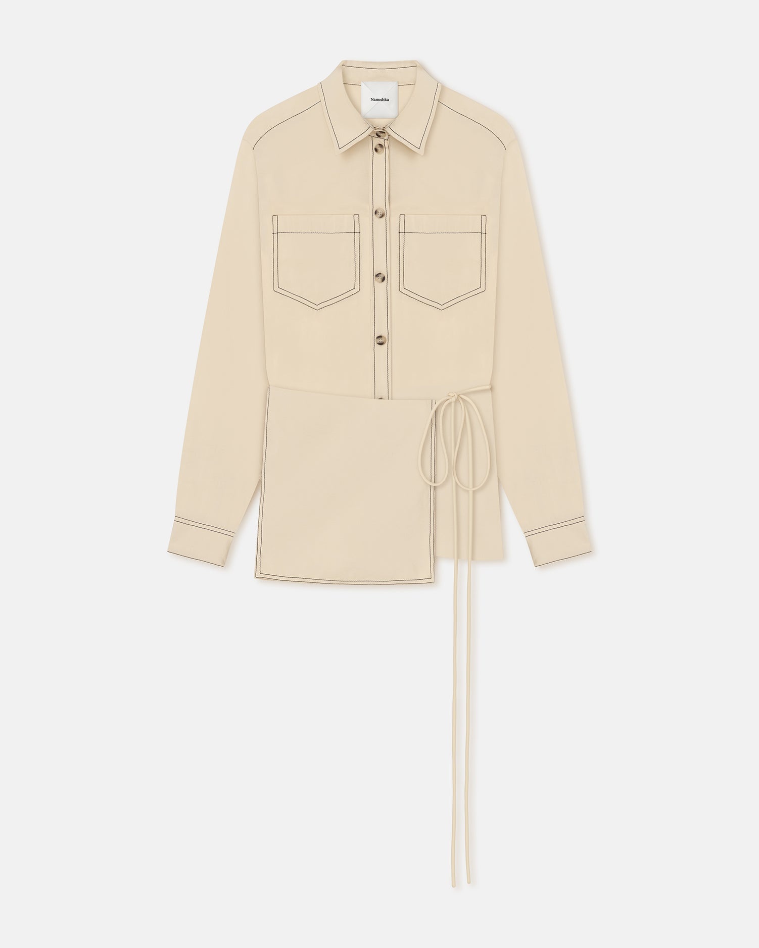 Glass Poplin Shirt Dress - 1