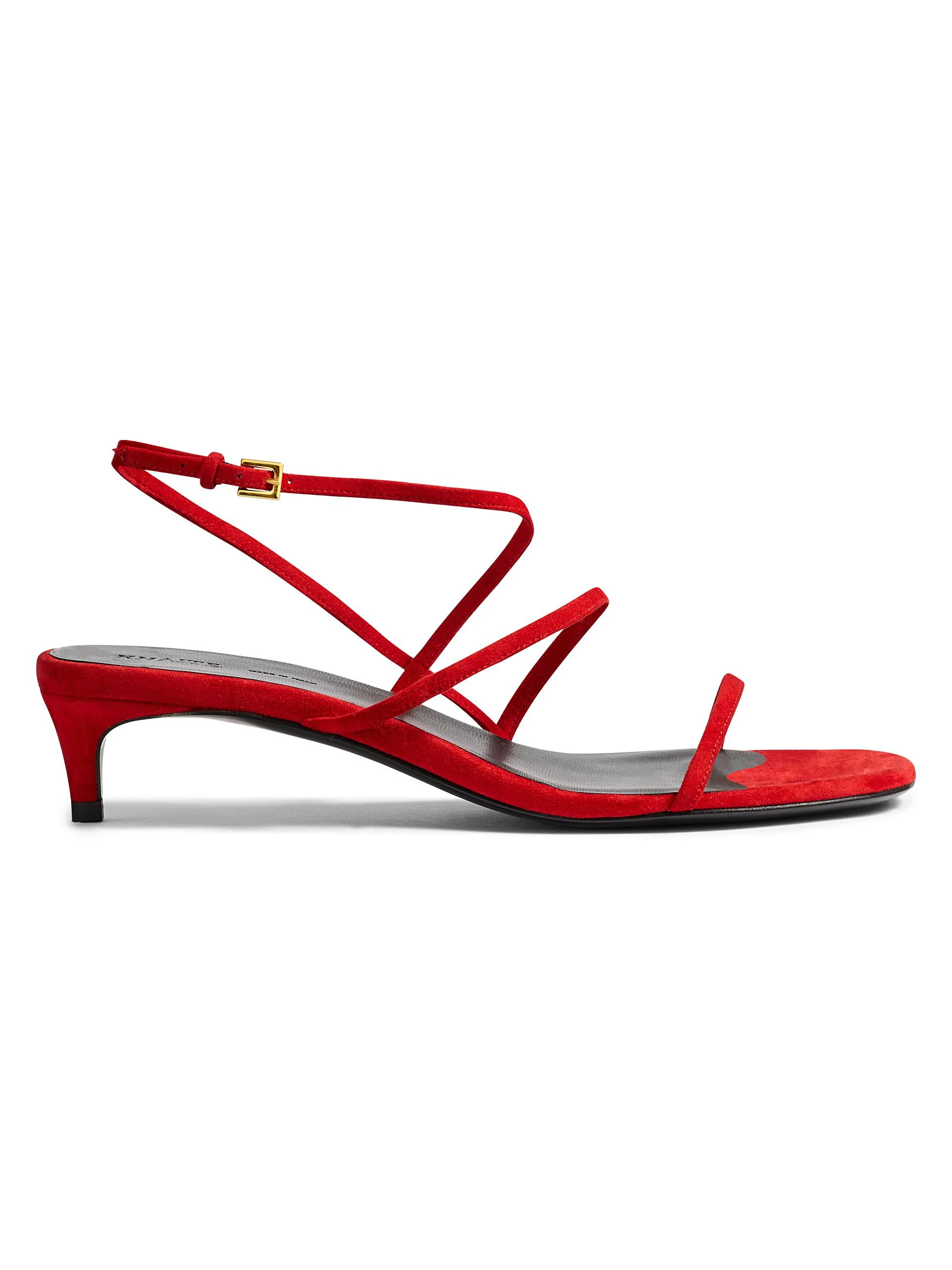 Women's Loop 35MM Suede Kitten-Heel Sandals - Lipstick - 1
