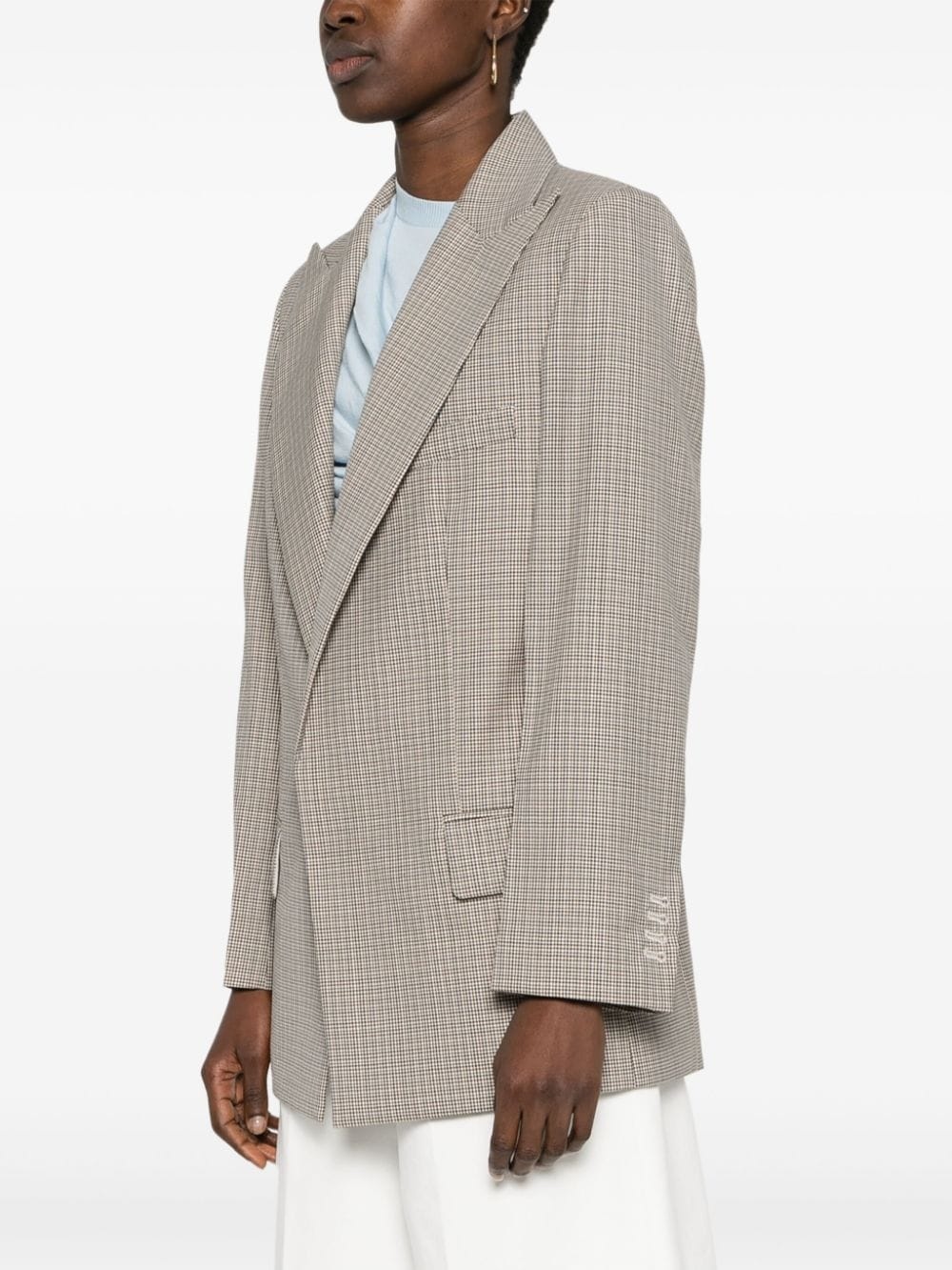 puppytooth peak-lapel blazer - 3