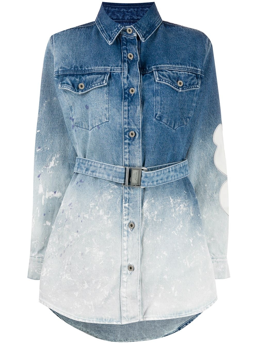 gradient denim shirt dress - 1