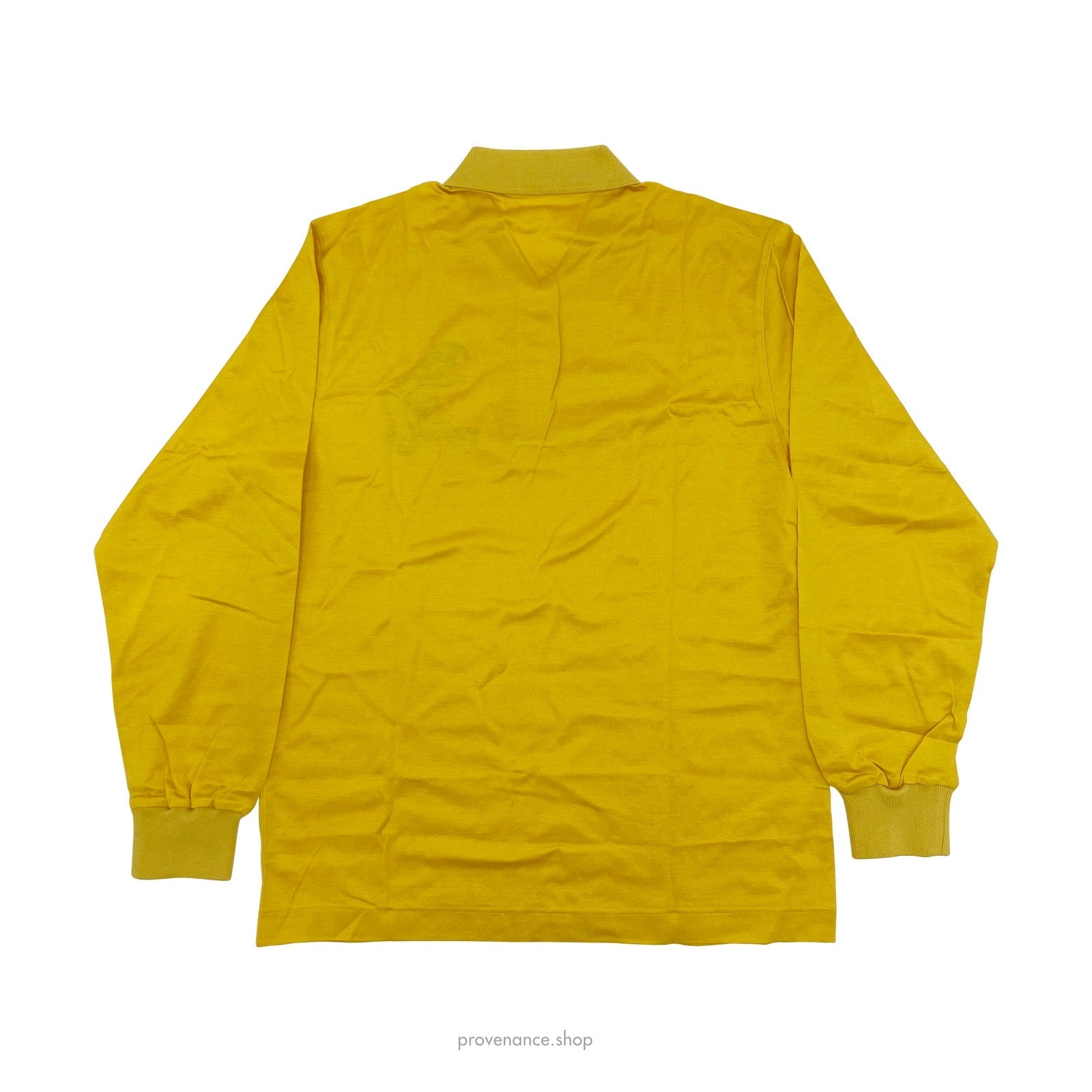BALENCIAGA Embroidered Long Sleeve Polo Shirt - Yellow - 2
