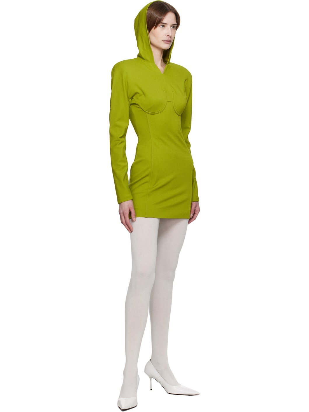 Green Crepe Minidress - 4