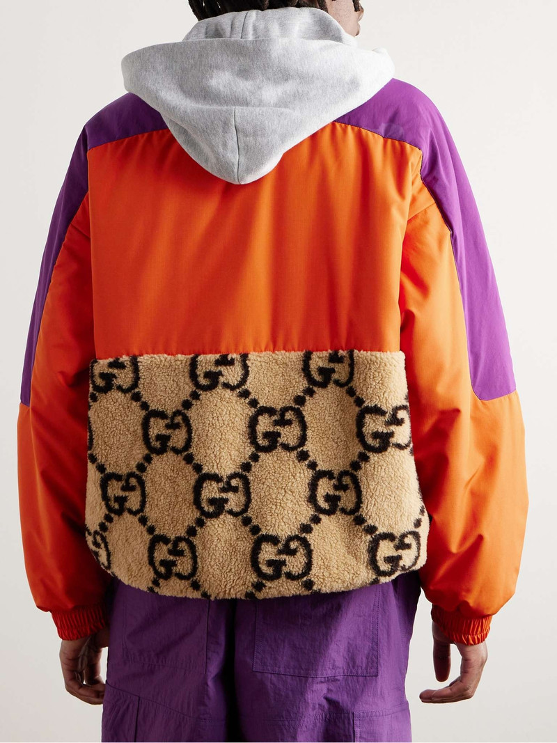 GUCCI Fleece- and Jersey-Trimmed Shell Half-Zip Jacket