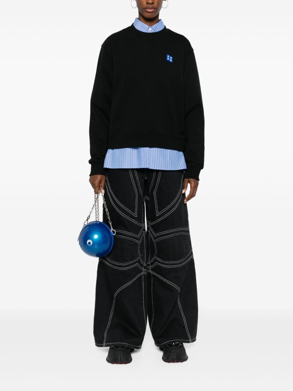 logo-patch cotton sweatshirt - 2