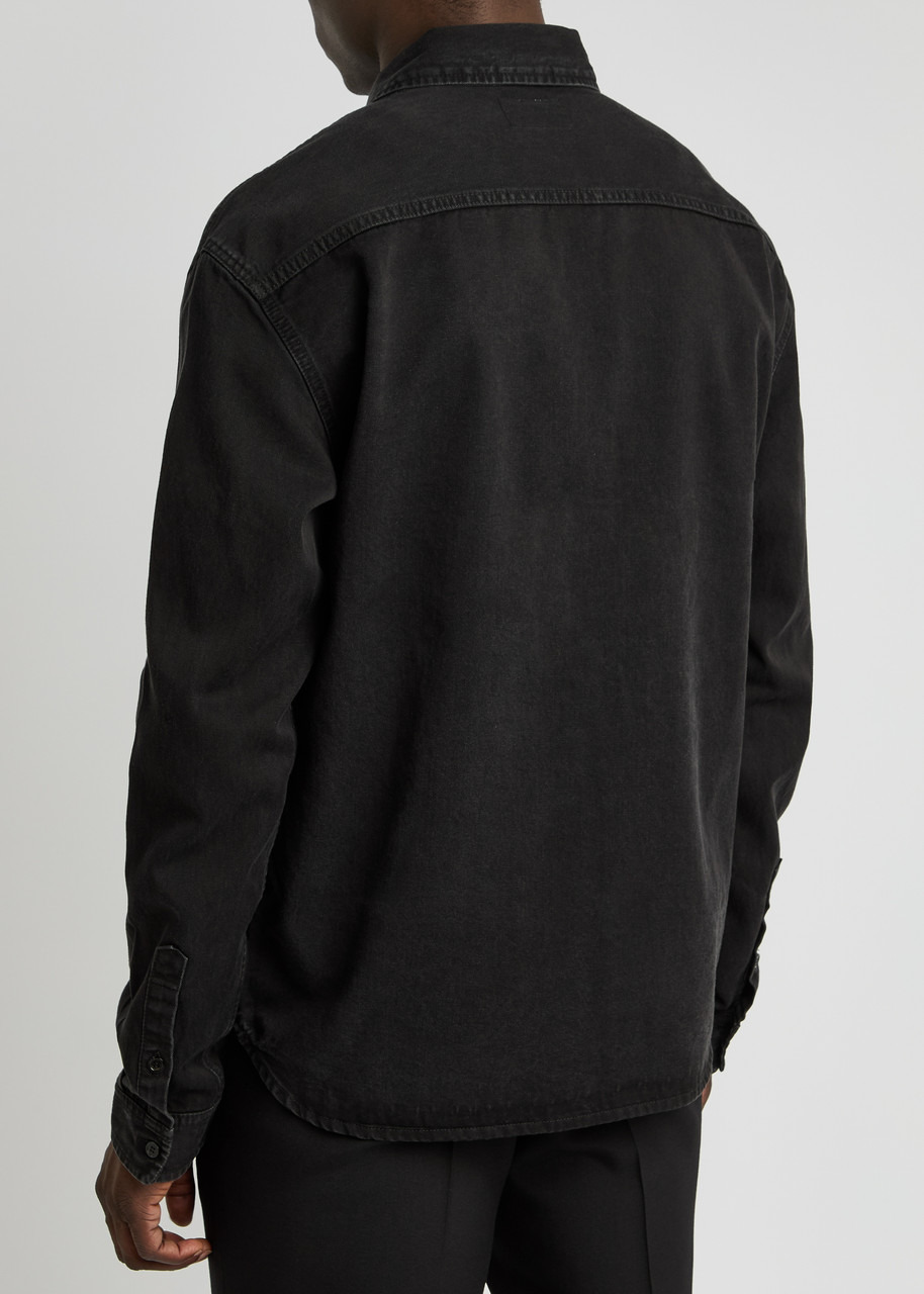Saint Laurent Logo-embroidered Denim Shirt - 3
