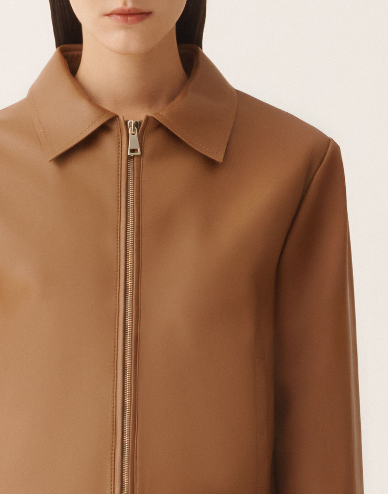 Boxy jacket in lissé nappa 5