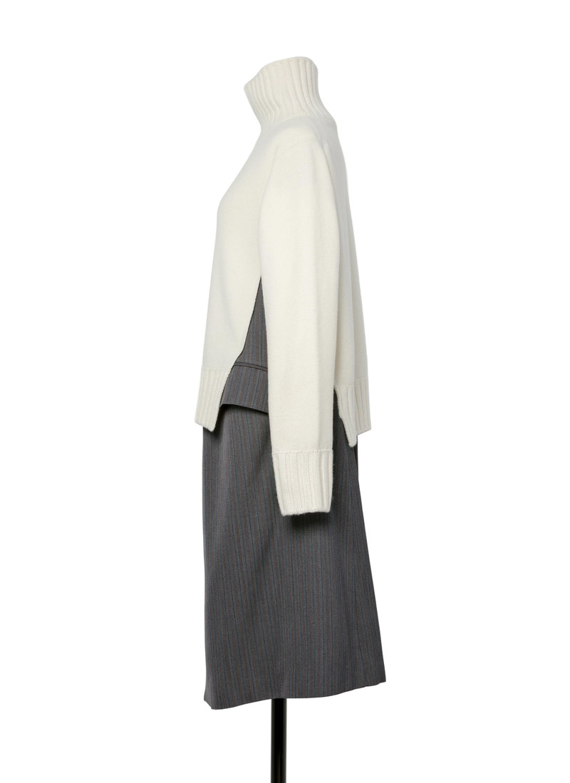 sacai Stripe Doeskin x Wool Knit Coat Dress outlook