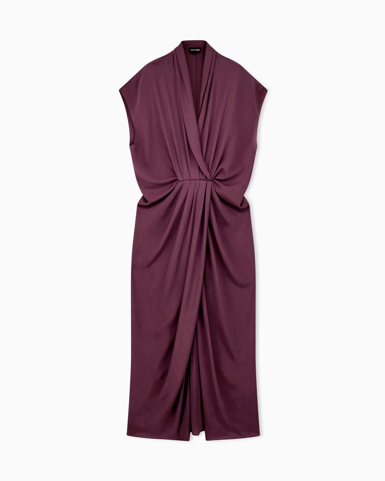 DRESS LONGUETTE IN SILK TRIPLE GEORGETTE WITH FRONT DRAPING - 1
