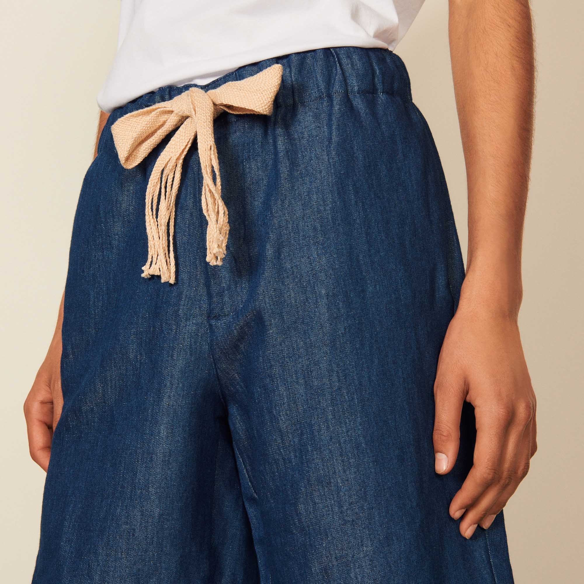Wide chambray Bermuda shorts - 5