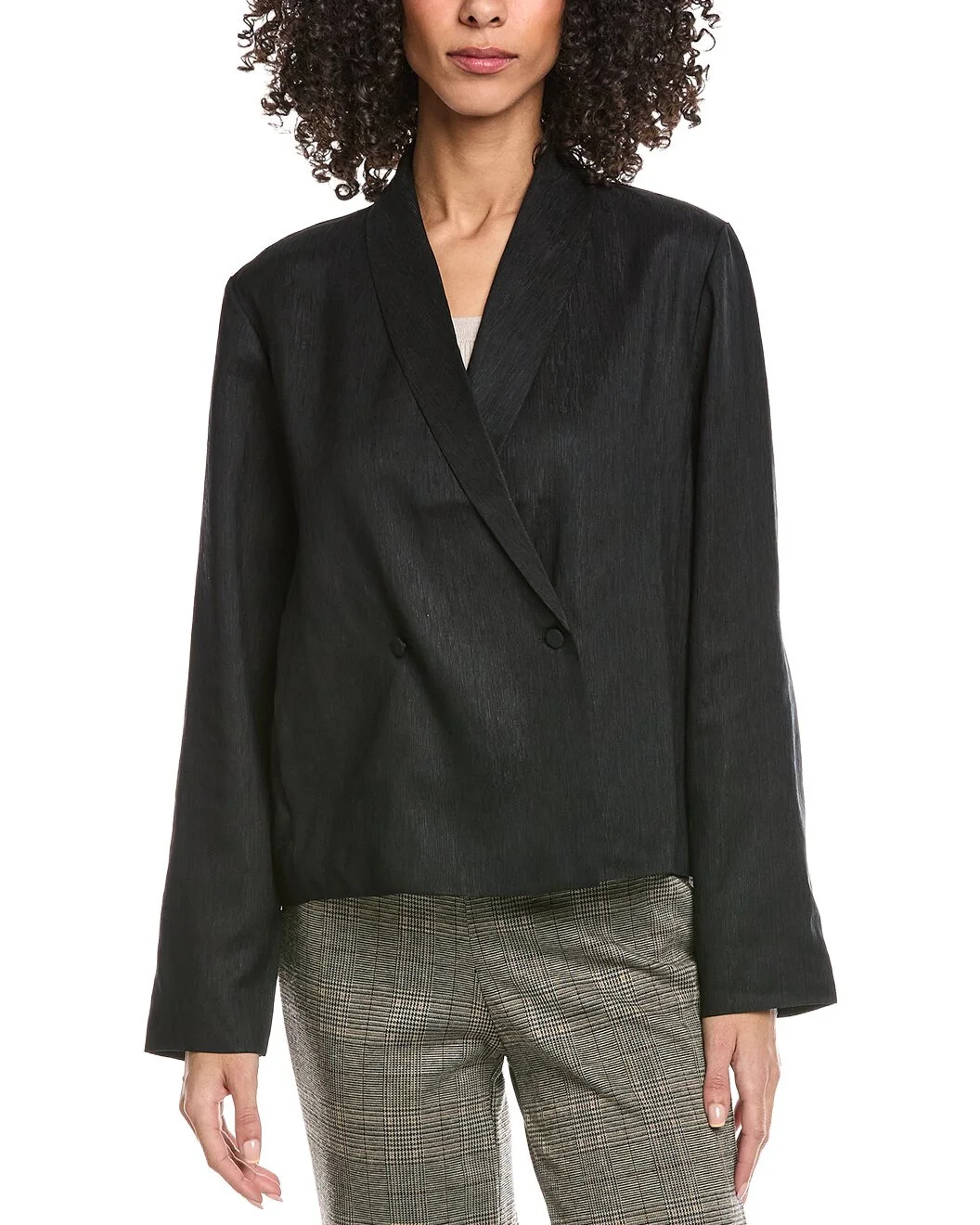 EILEEN FISHER Shawl Collar Linen & Silk-Blend Jacket - 1