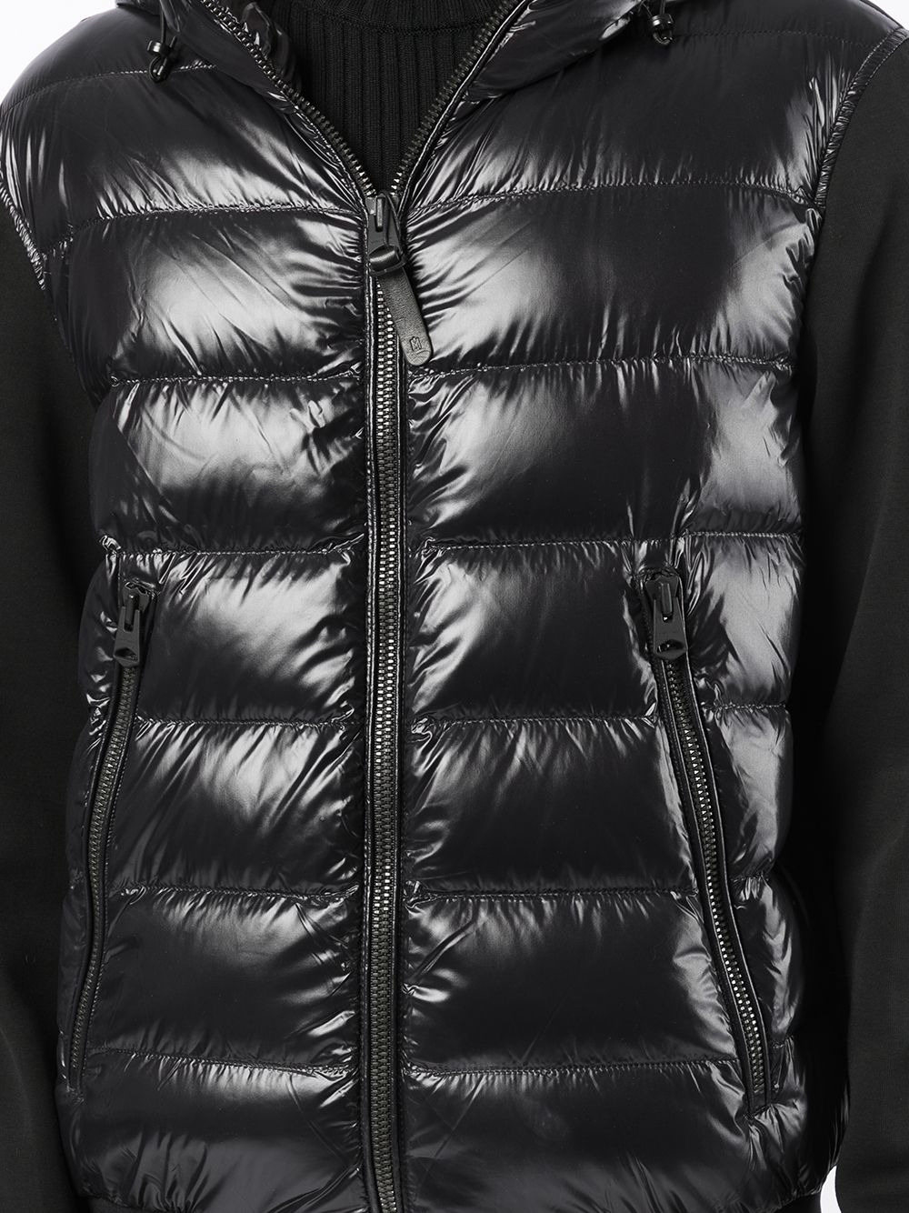 hooded quilted-panel jacket - 5