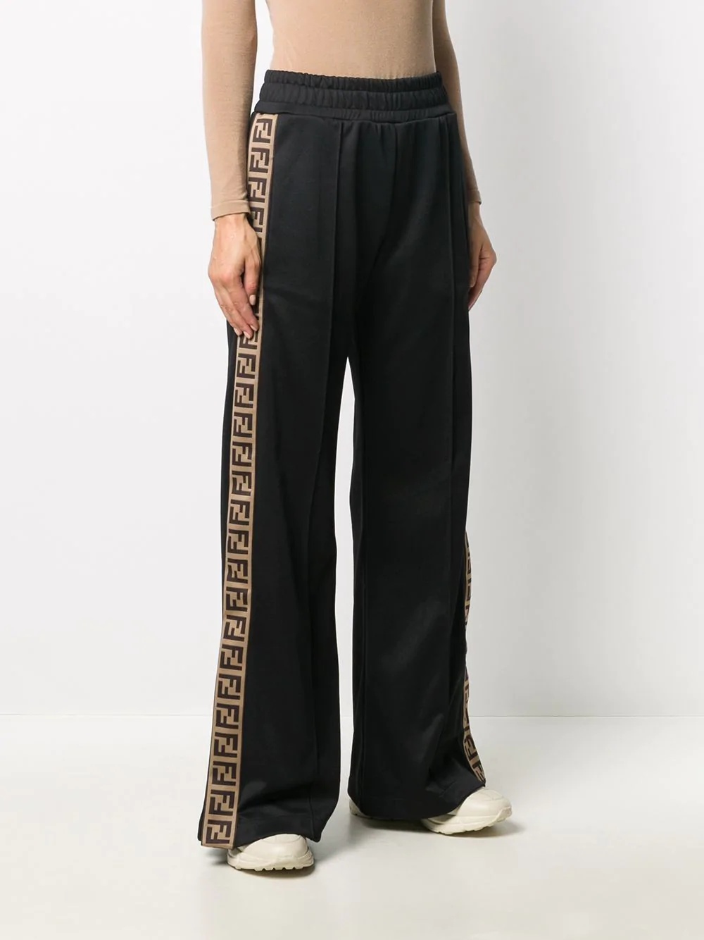 FF motif side-panel relaxed trousers - 3