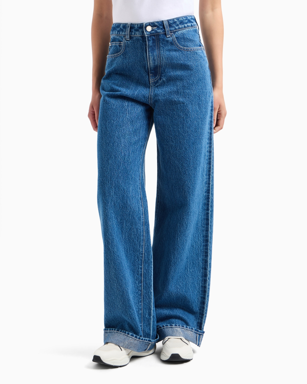 J8B MID-RISE JEANS WITH AN EXTRA WIDE LEG IN LUREX DENIM - 2