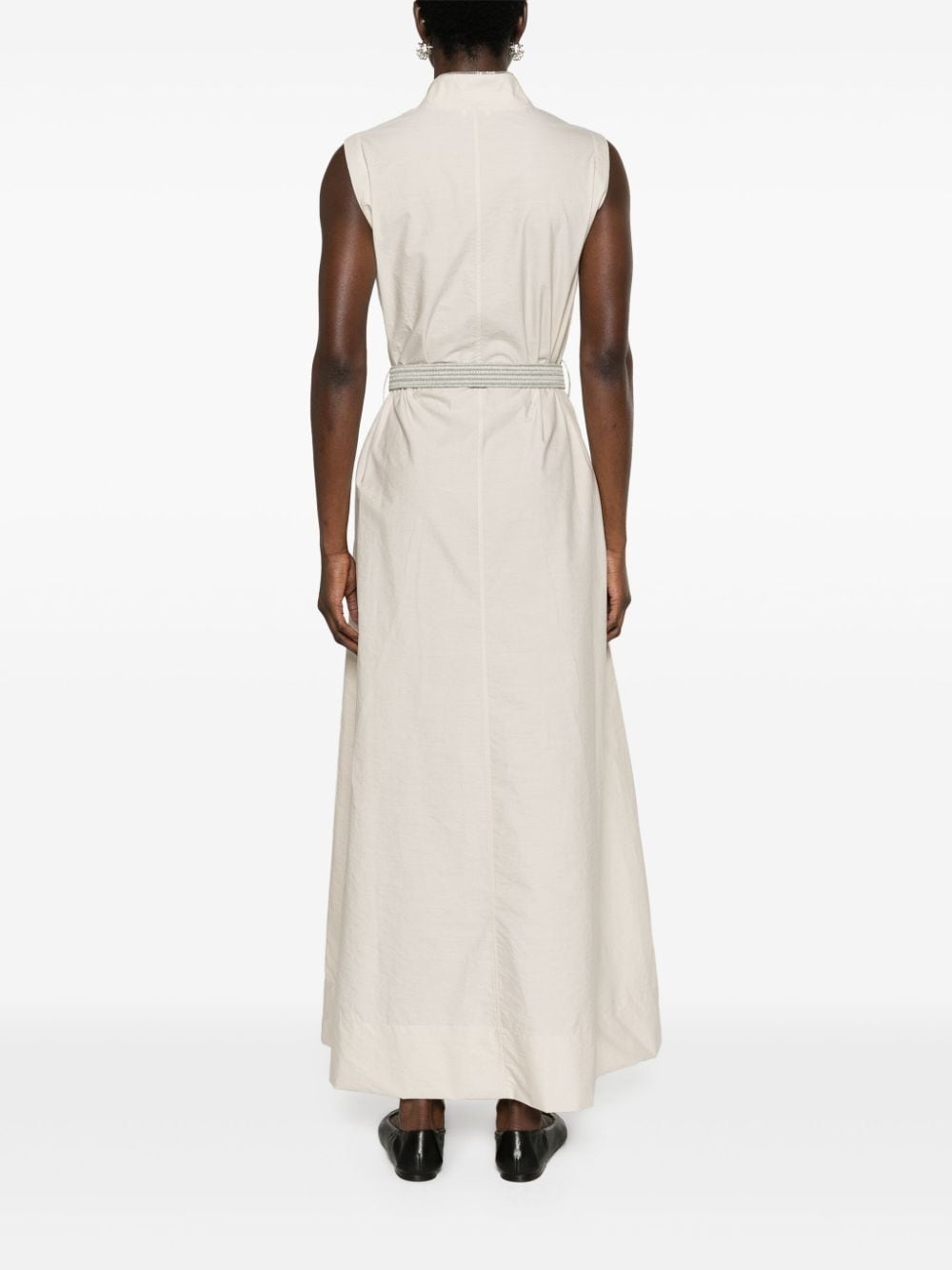 belted sleeveless maxi dress - 4