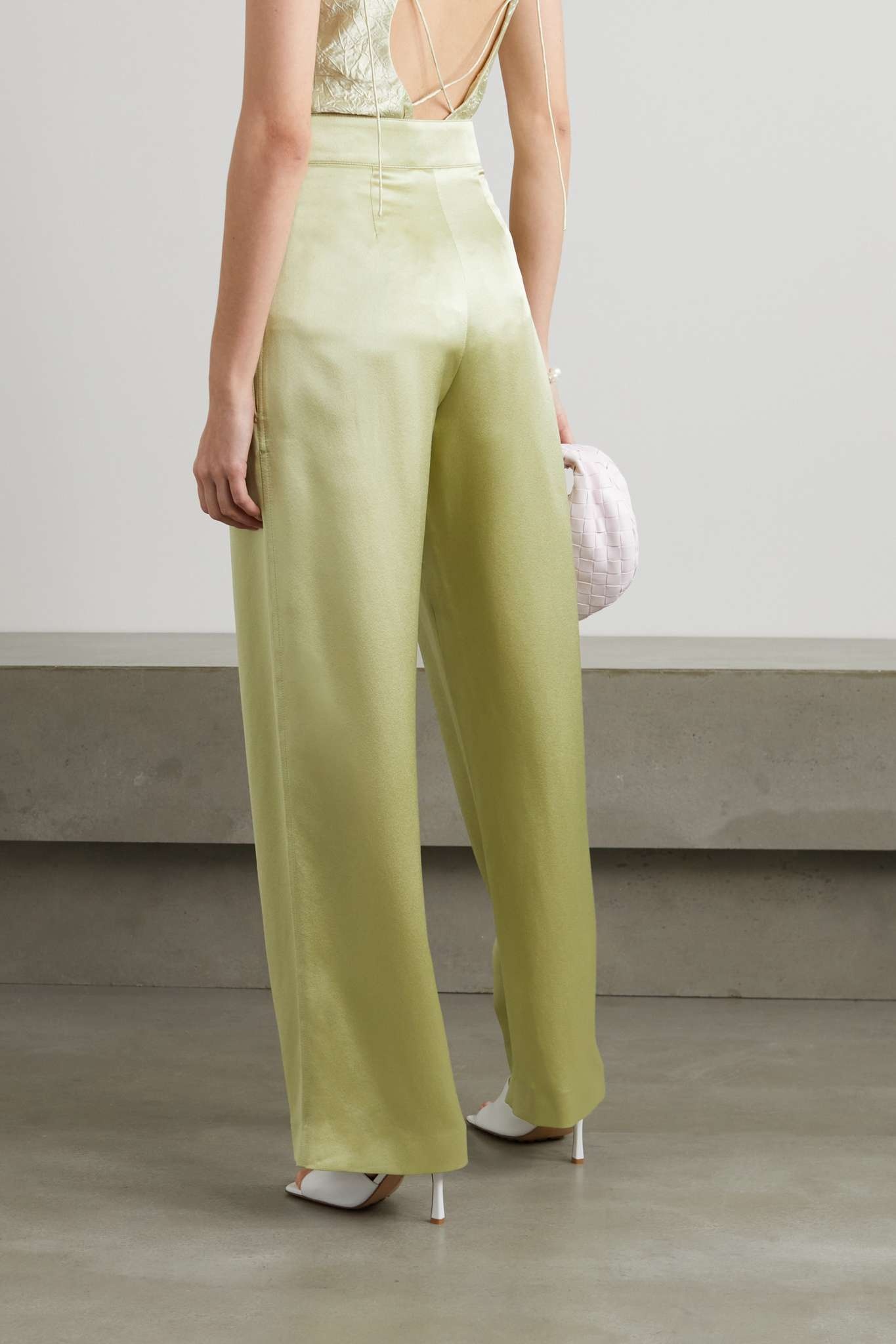 Ines silk-satin wide-leg pants - 3