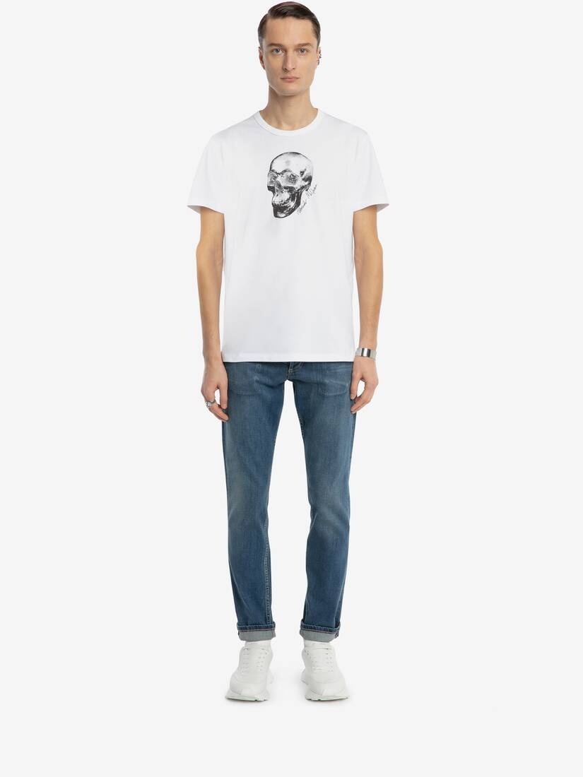 Skull Motif T-shirt in White/multicolour - 2
