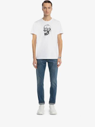 Alexander McQueen Skull Motif T-shirt in White/multicolour outlook